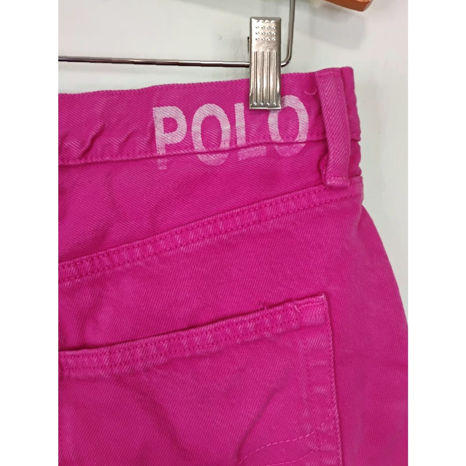 Polo Ralph Lauren VINTAGE Polo Ralph Lauren Crosby Relaxed Shorts 32 Pink Denim Barbie Frayed Raw Hem 5-Pocket Women's Shorts Size 24" / US 00 / IT 34 - 4 Thumbnail