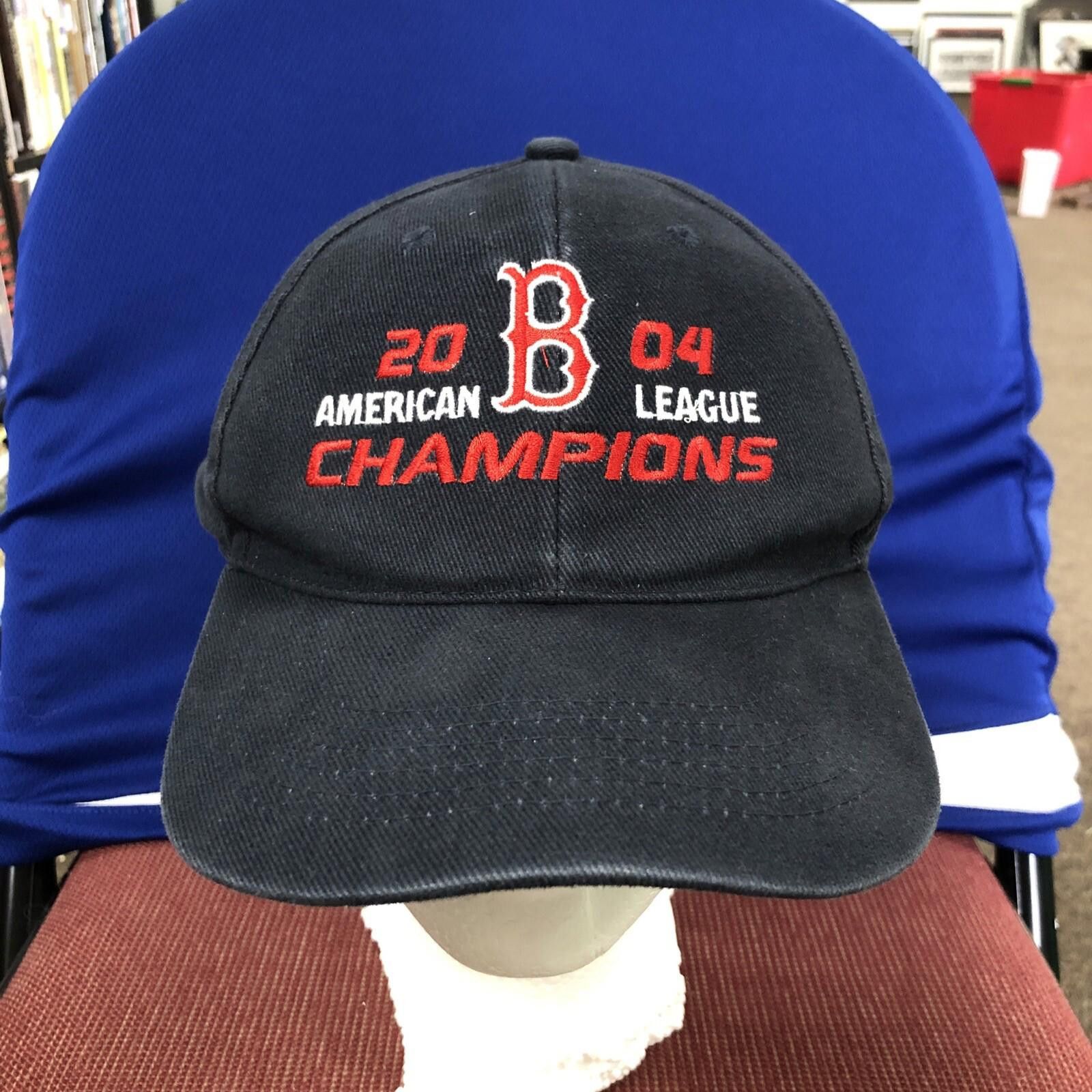 Designer Boston Red Sox Hat Strapback Cap Mens Blue 2004 AL Champions Size ONE SIZE - 1 Thumbnail