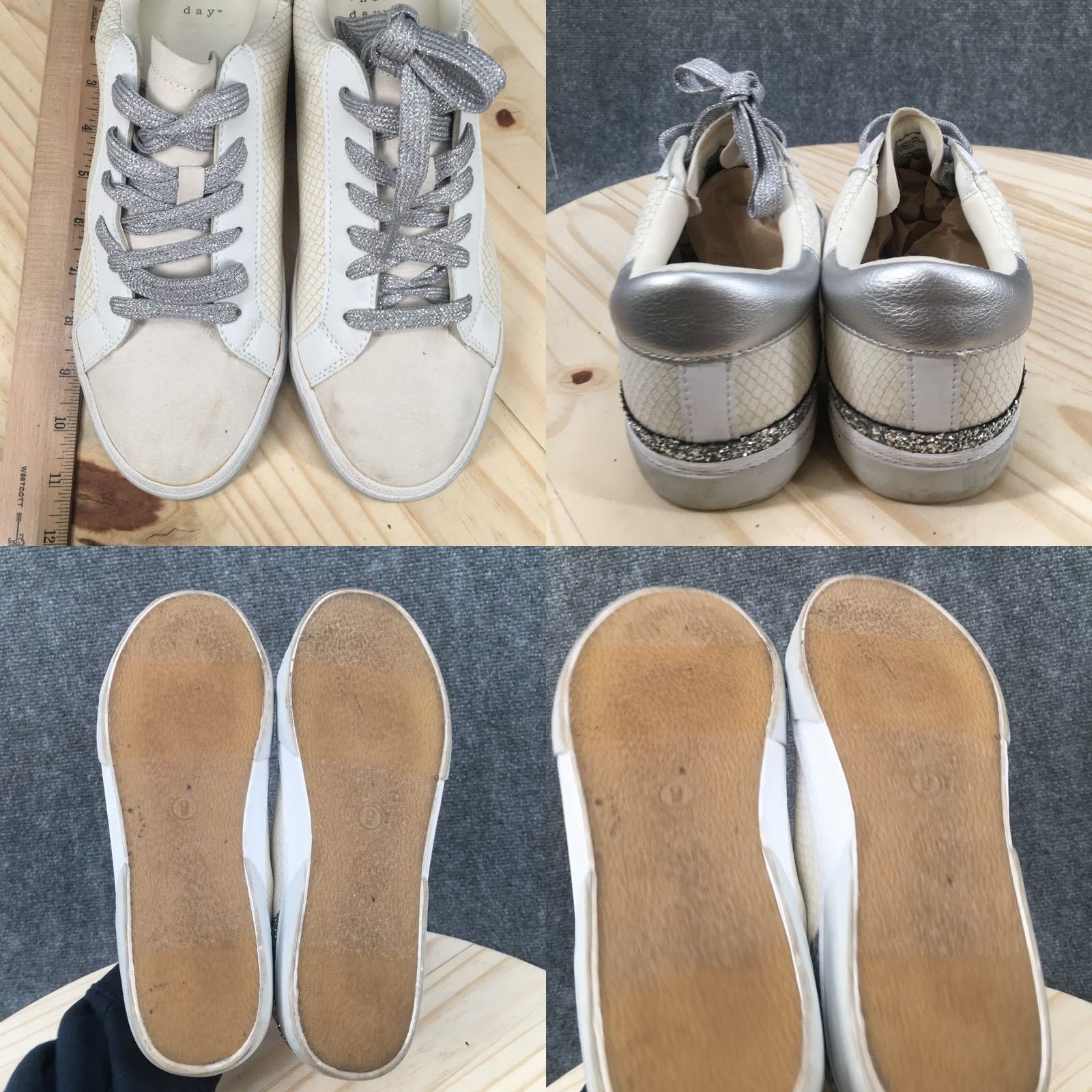 Vintage A New Day Maddison Sneakers White Lace Up Low Top Casual Comfort Womens 9 Shoes Size M / US 6-8 / IT 42-44 - 8 Thumbnail