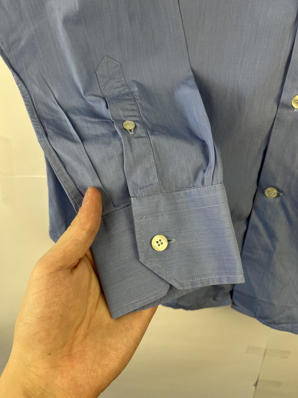 Etro Etro Luxury Solid Long Sleeve Shirt Button Up Made in Italy Size US L / EU 52-54 / 3 - 5 Thumbnail