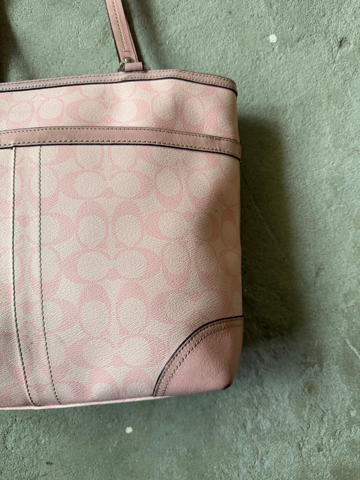 Coach Coach Signature Heritage Stripe Tote Bag Pink Size ONE SIZE - 8 Thumbnail