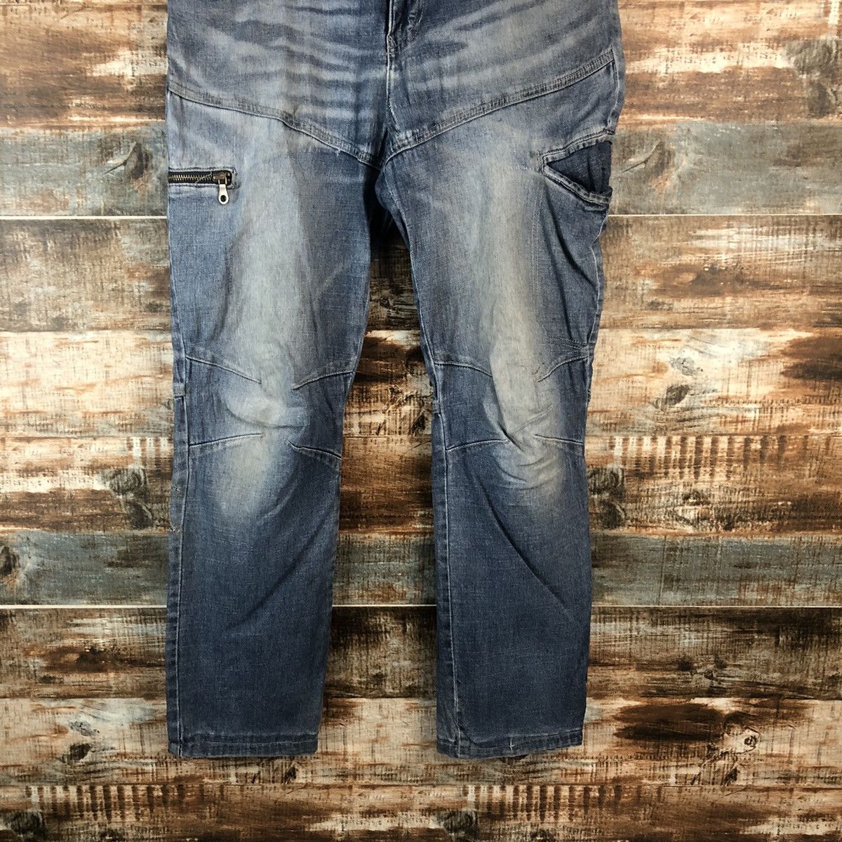 Japanese Brand Aero Light Bleu Distressed Denim Pants #A2108 Size US 32 / EU 48 - 6 Thumbnail