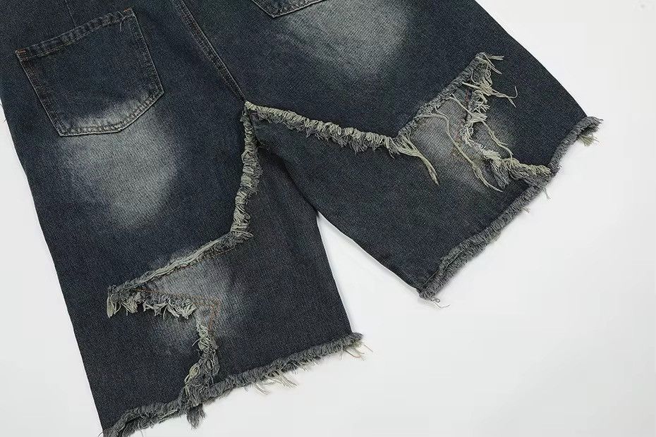 Japanese Brand retro star patch tassel denim short Size US 29 - 8 Thumbnail