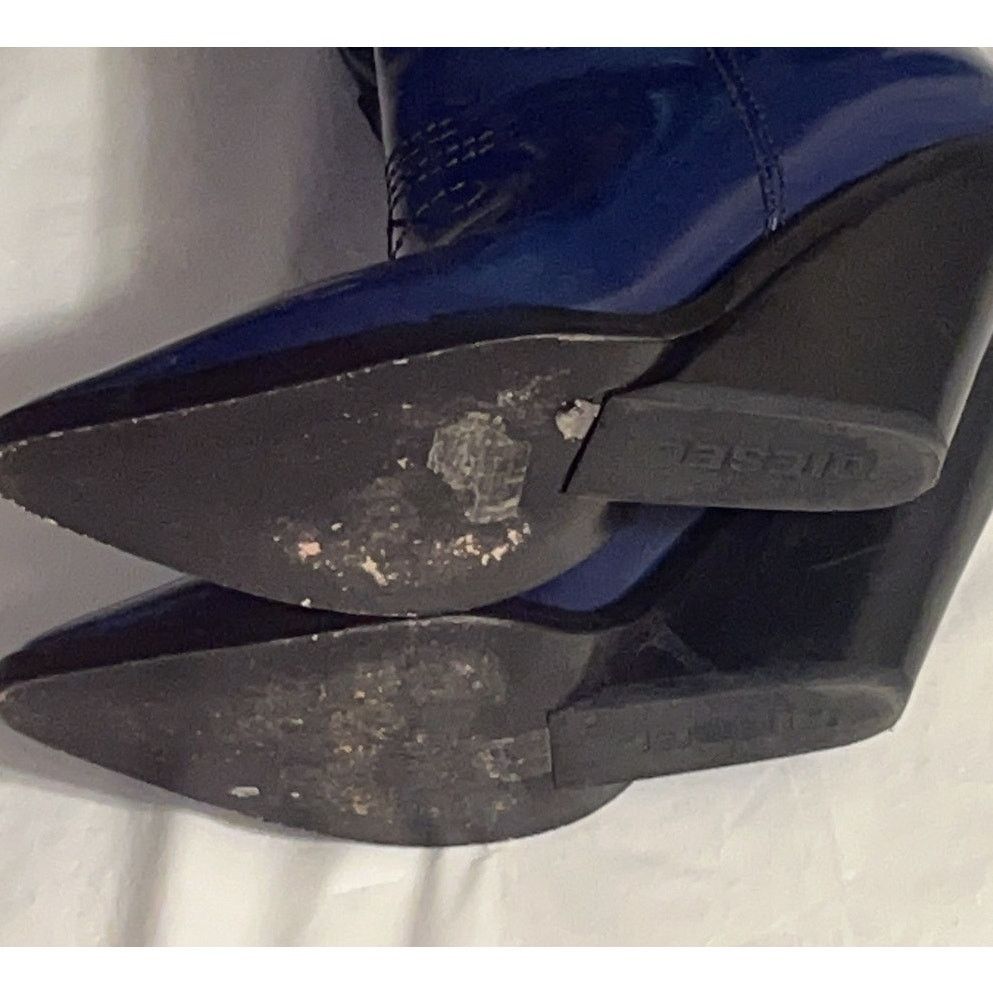 Diesel Diesel Women Twilight/Midnight Blue Western Boots With Box Size US 6 / IT 36 - 6 Thumbnail