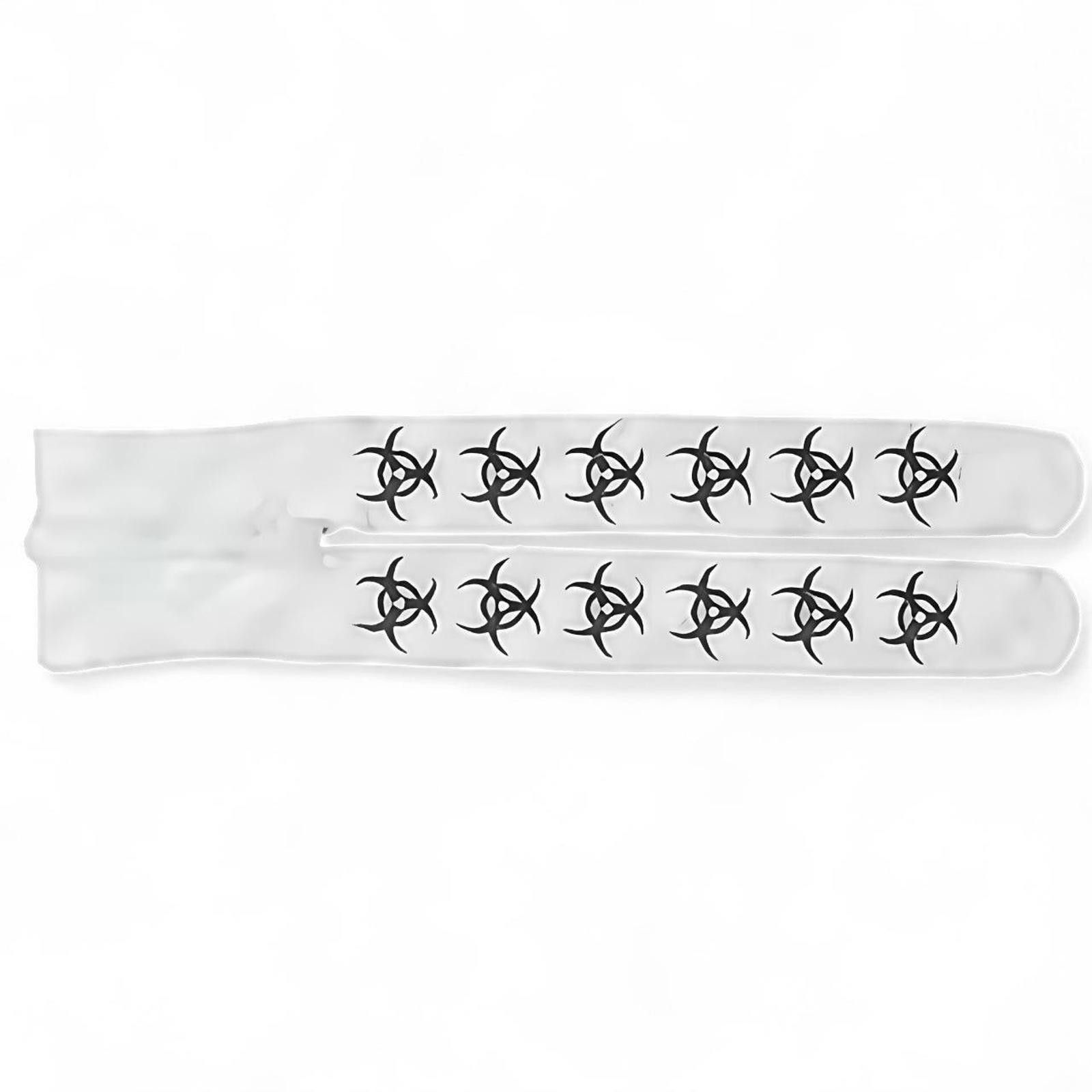 Other White One-Piece Stockings w/ Black Biohazard Print Size ONE SIZE - 4 Thumbnail