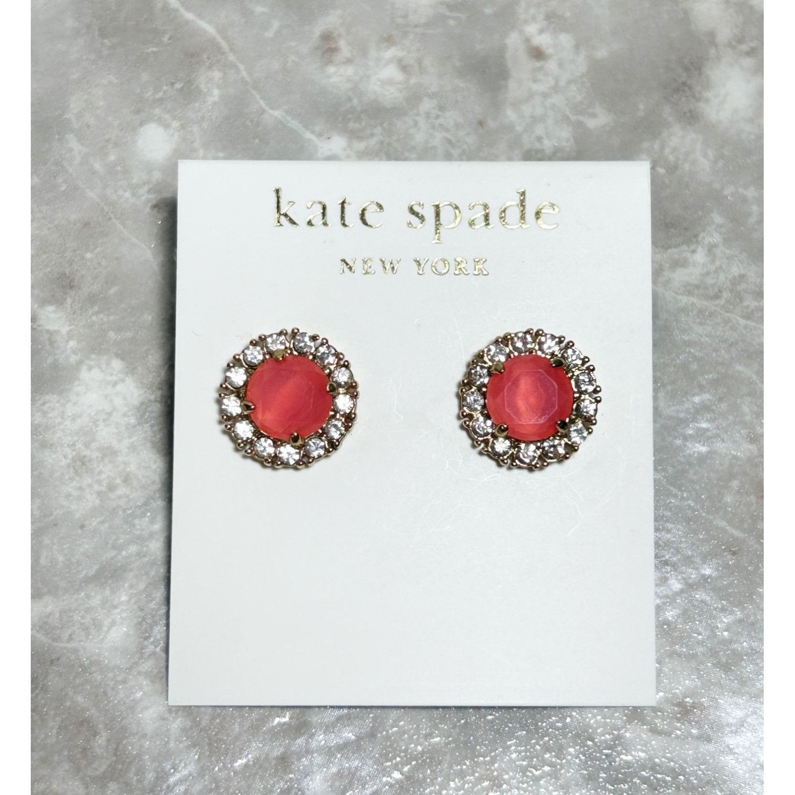 Kate Spade Kate Spade Secret Garden Pavé Stud Earrings in Pink - NWT Size ONE SIZE - 1 Thumbnail
