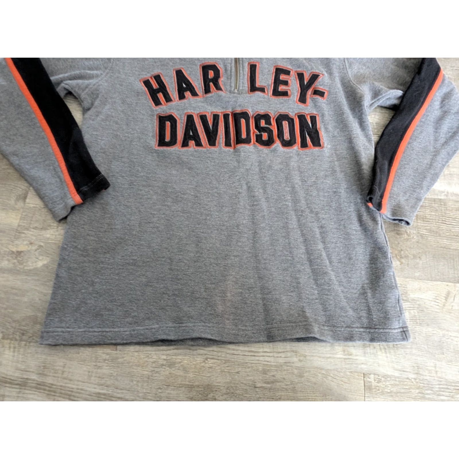 Harley Davidson VINTAGE Harley-Davidson Pullover 1/4 Zip Thermal Waffle Sweater M Gray Knit Logo Shirt Mens Size US M / EU 48-50 / 2 - 6 Thumbnail