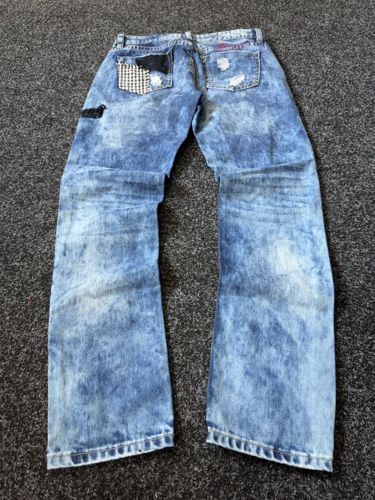 Desigual Retro 00s Vintage Desigual Patchwork Distressed Jeans Size 27" / US 4 / IT 40 - 9 Thumbnail