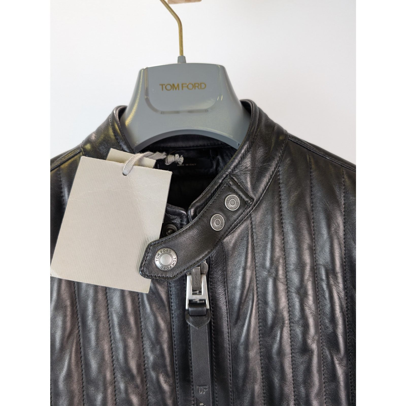 Tom Ford o1rshd1 Leather Wear Biker Jacket in Black Size US M / EU 48-50 / 2 - 10 Thumbnail