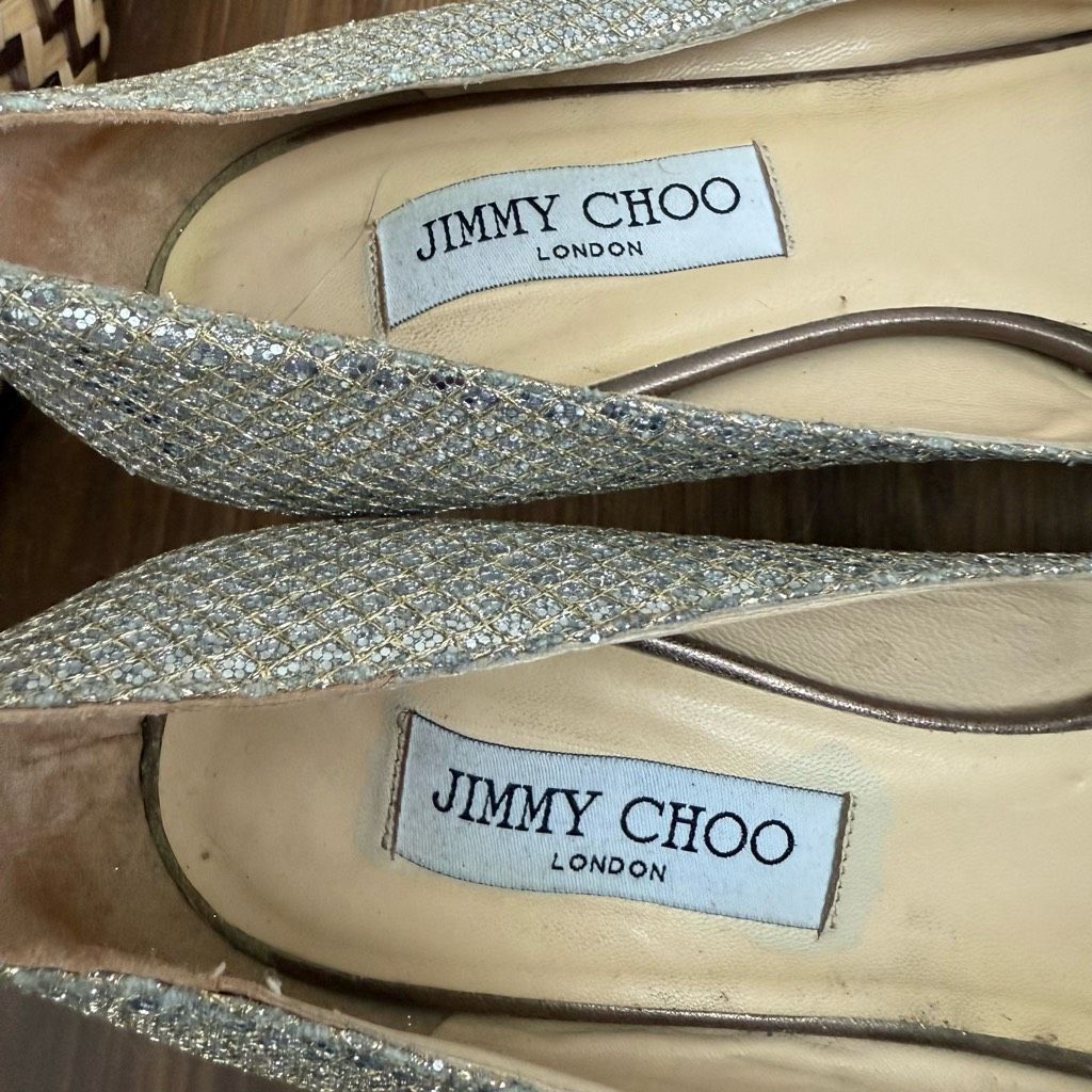 Jimmy Choo Jimmy Choo Glitter Fabric Isabel Peep Toe Pumps Heels 39.5 Size US 9 / IT 39 - 5 Thumbnail