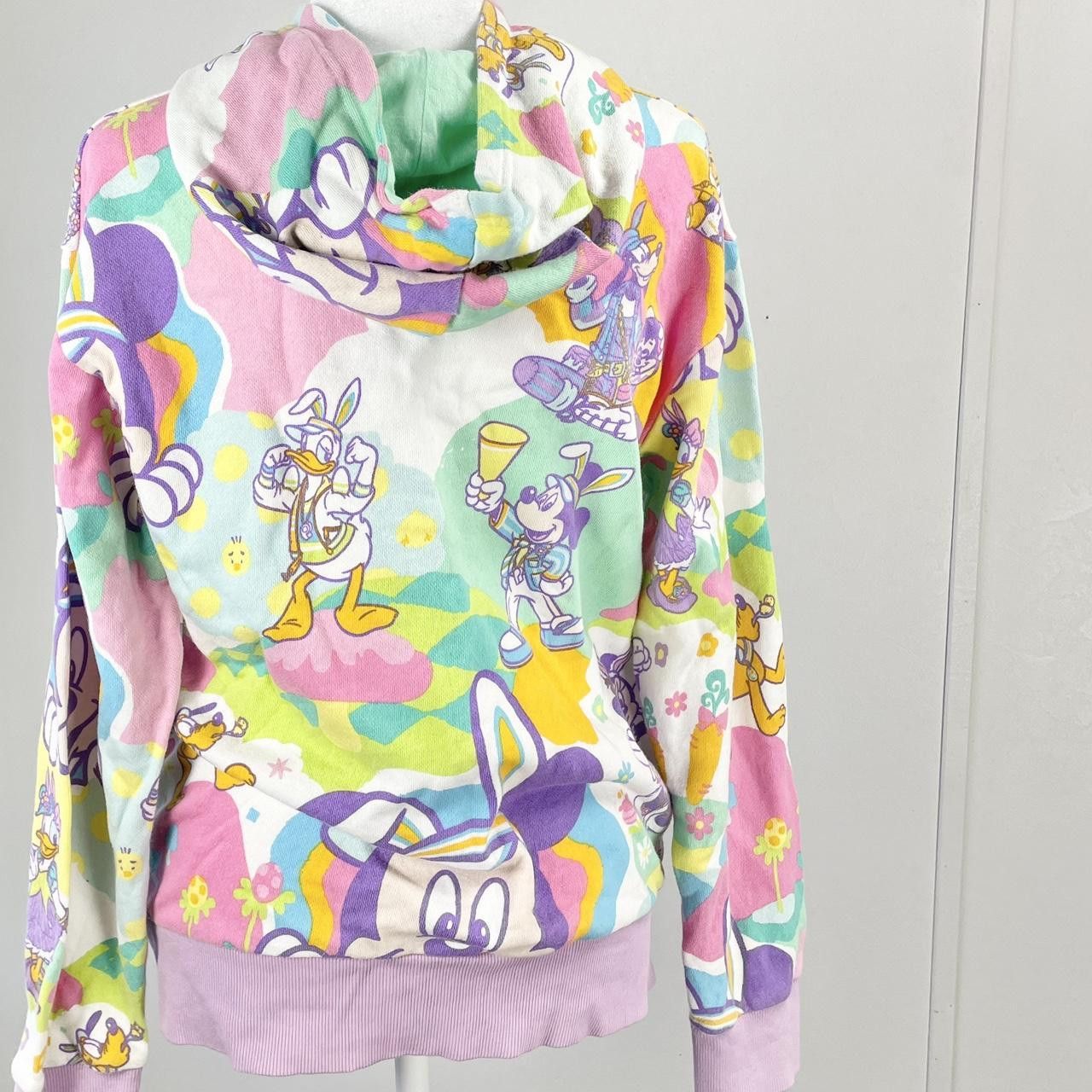 Disney Disney Tokyo Colorful All Over Hippie Tye-Dye Print Hoodie ♡ Size L / US 10 / IT 46 - 6 Thumbnail