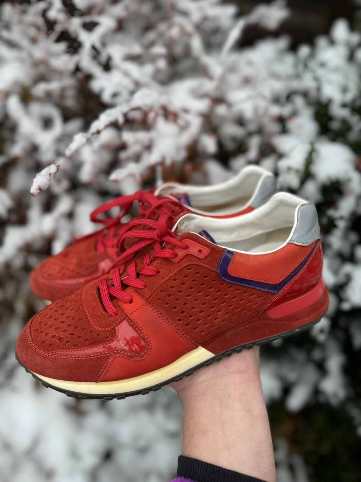 Louis Vuitton Louis Vuitton red suede trainers sneakers Size US 8 / IT 38 - 1 Thumbnail