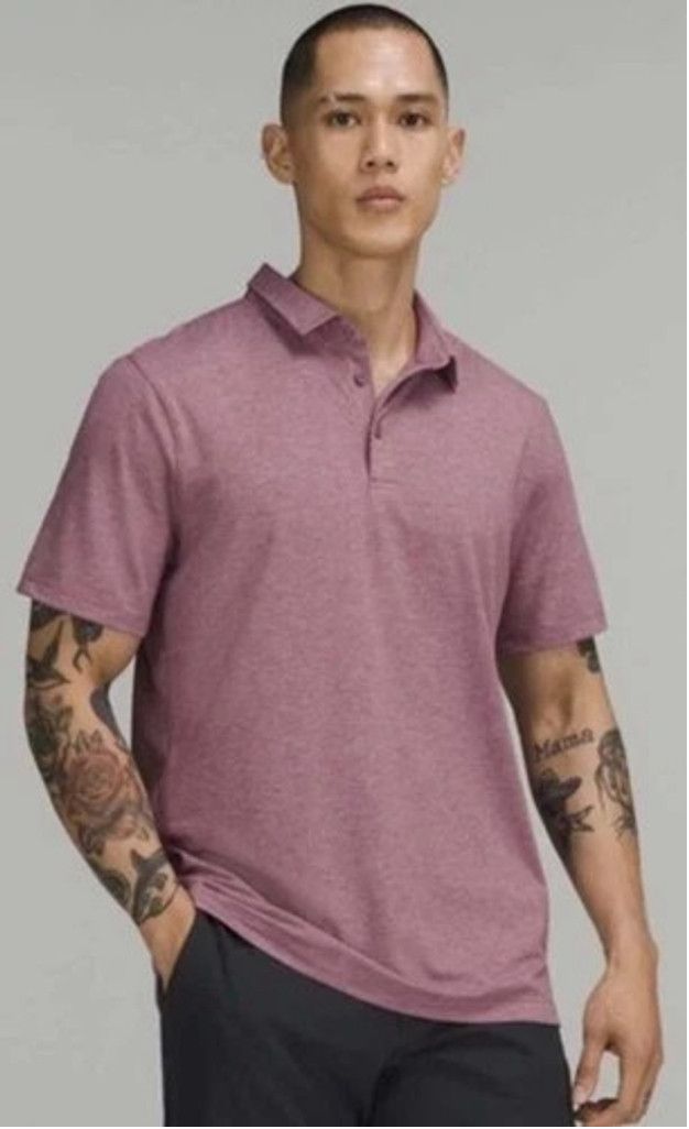 Lululemon Lululemon Evolution Heathered Plum Polo Shirt Men Large Size US L / EU 52-54 / 3 - 9 Thumbnail