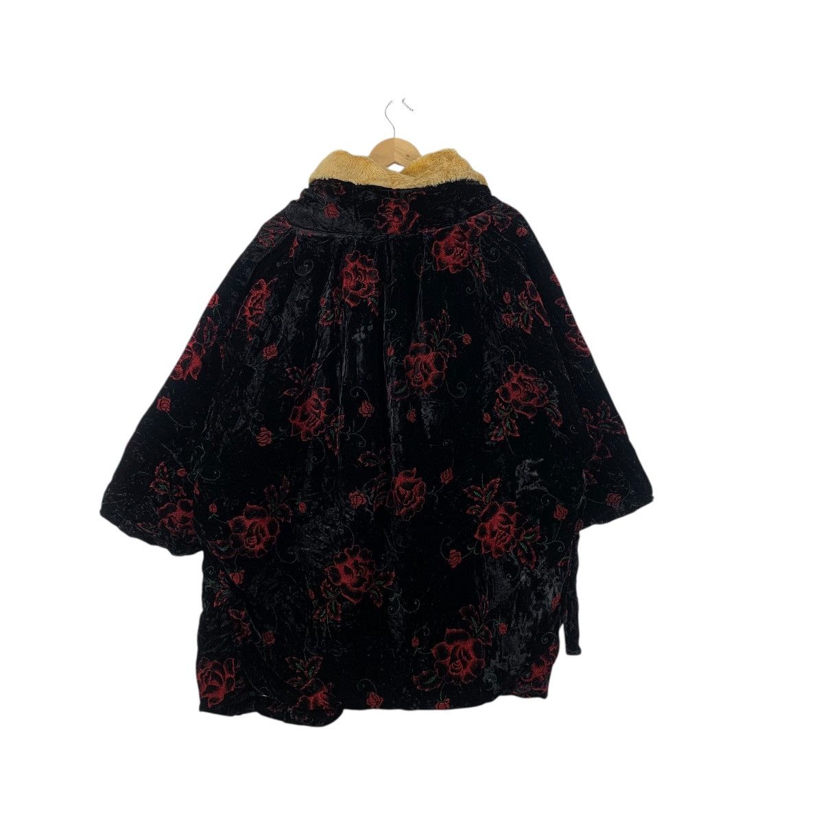 Vintage Vintage 70s KIMONO JAPAN FLORAL ROSE Velvet Haori Robe Coat Size XXL / US 16-18 / IT 52-54 - 8 Thumbnail