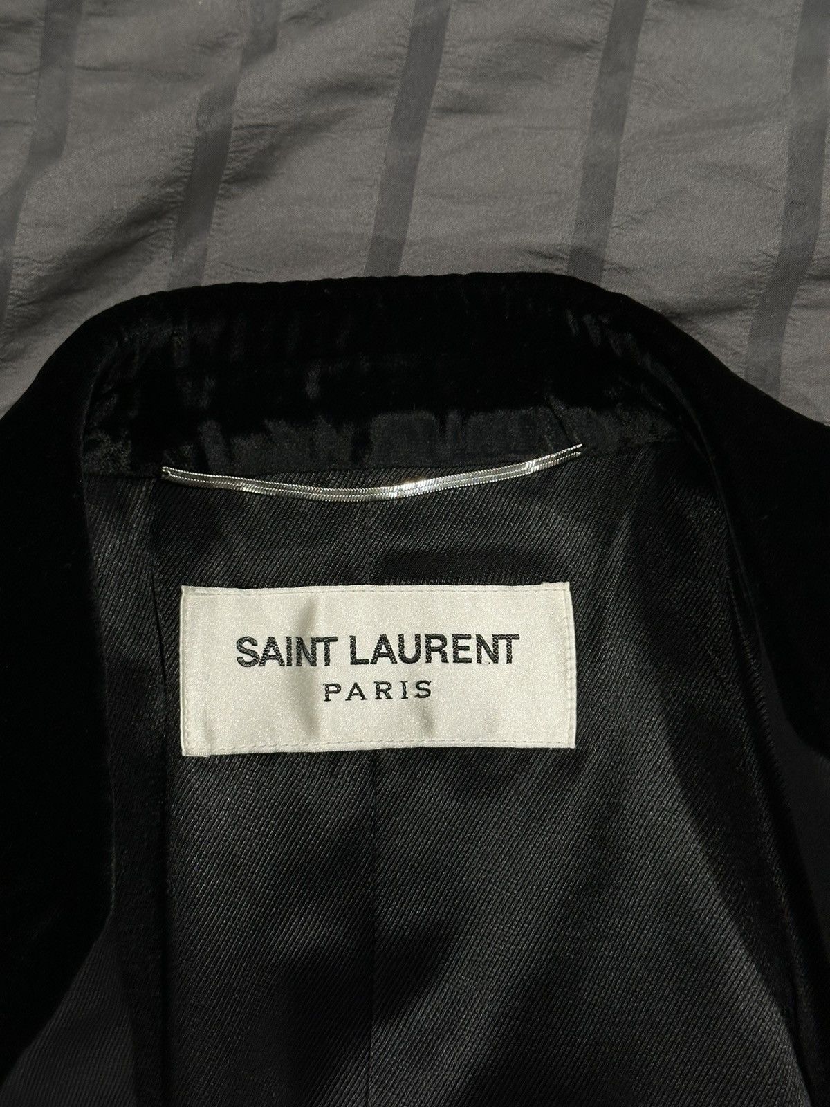 Saint Laurent Paris $3490 Velvet Collar Chesterfield Coat Grain De Poudre Size US S / EU 44-46 / 1 - 5 Thumbnail