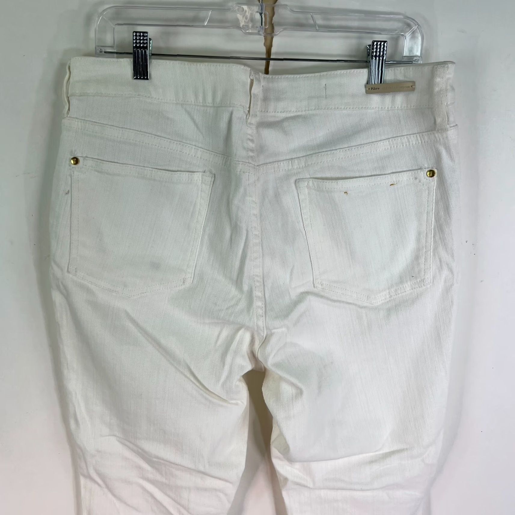 Vintage Anthropology Pilcro & The Letterpress Script Jeans Women's 32 Ankle White 34X28 Size 24" / US 00 / IT 34 - 4 Thumbnail