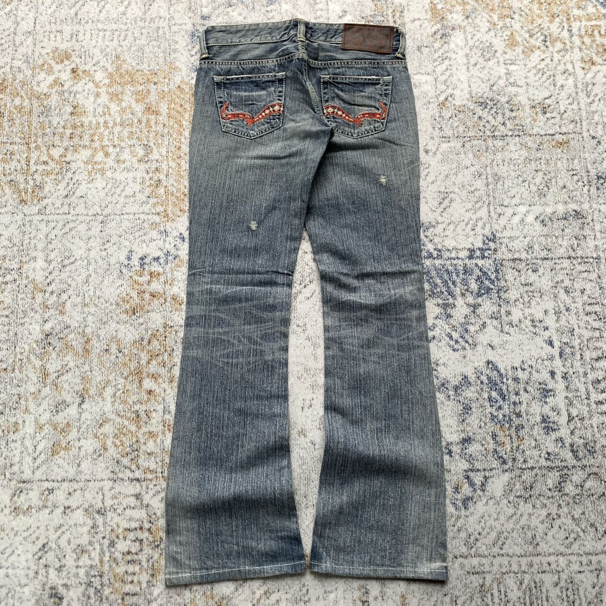 Japanese Brand × Vintage Y2K Rare Japanese Brand Edwin Venus Distressed Flared Jeans Size 28" / US 6 / IT 42 - 4 Thumbnail
