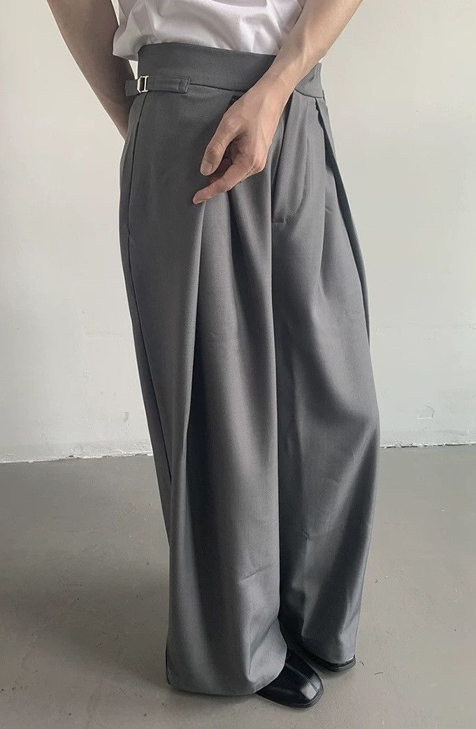 Japanese Brand × Vintage Cleanfit retro pleated buckle loose fit pants Size US 30 / EU 46 - 4 Thumbnail