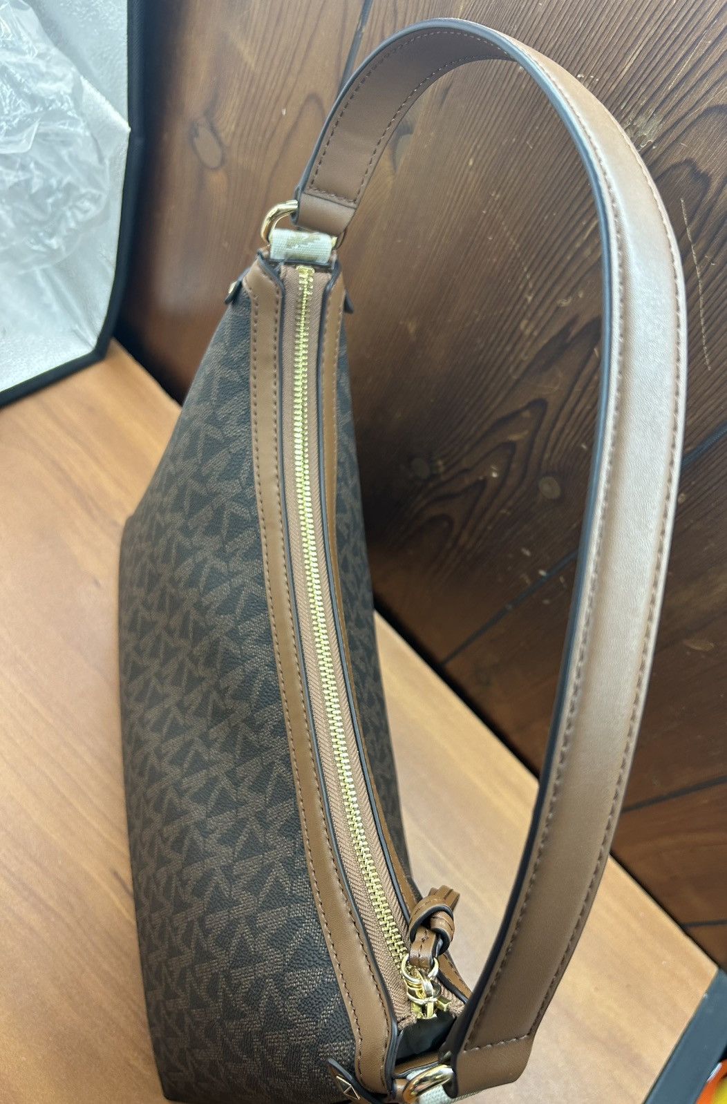 Michael Kors Michael Kors Maeve Logo Large Brown Hobo Tote Shoulder Bag Size ONE SIZE - 7 Thumbnail