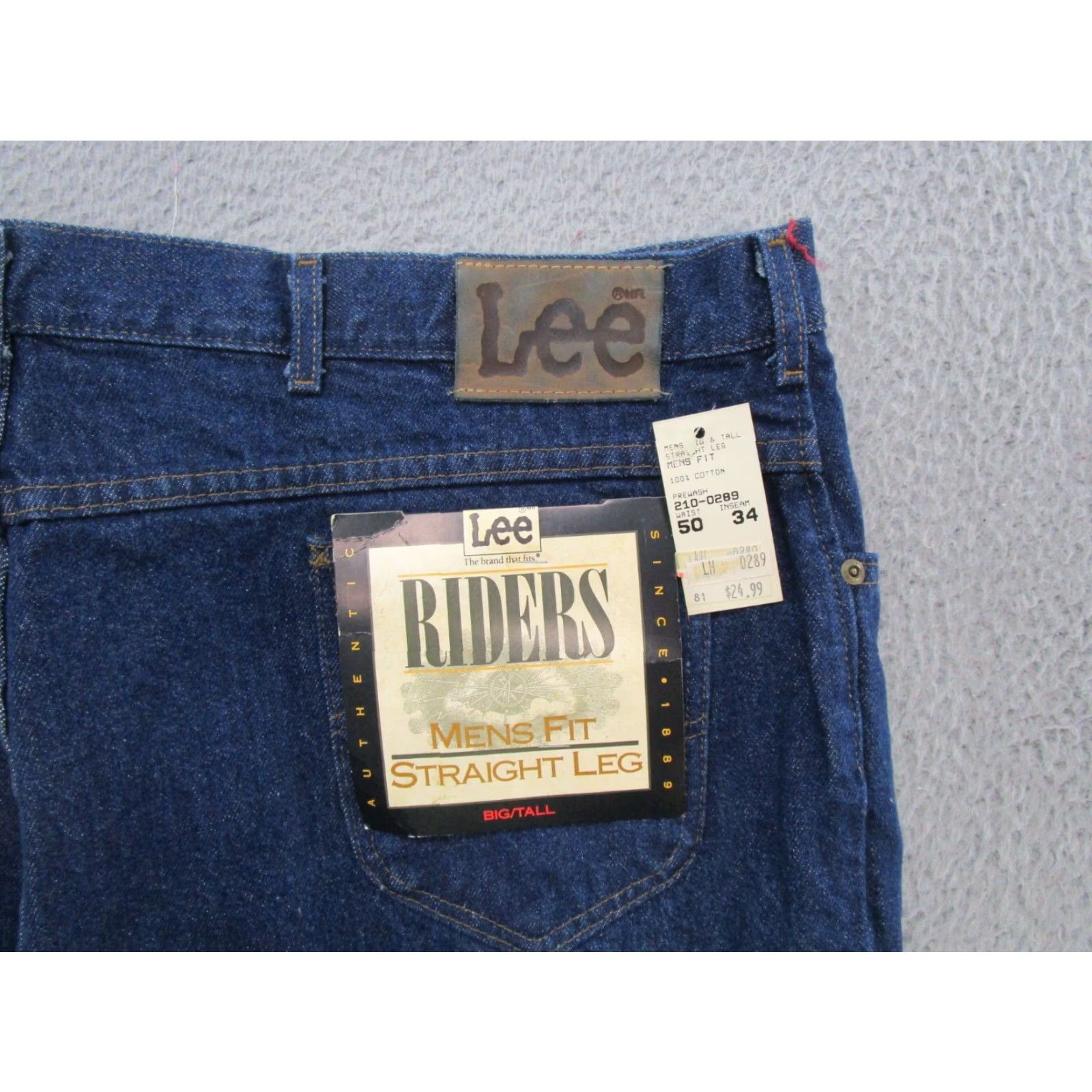 Lee VINTAGE Lee Riders USA Made Blue Denim Jeans Straight Leg Big & Tall 50x34 Mens Jeans Blue USA Straight 50 34 New Size US 34 / EU 50 - 2 Thumbnail