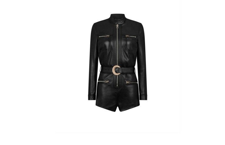 Tom Ford o1w1db10525 TUL009 Leather & Jersey Romper in Black Size 26" / US 2 / IT 38 - 1 Preview