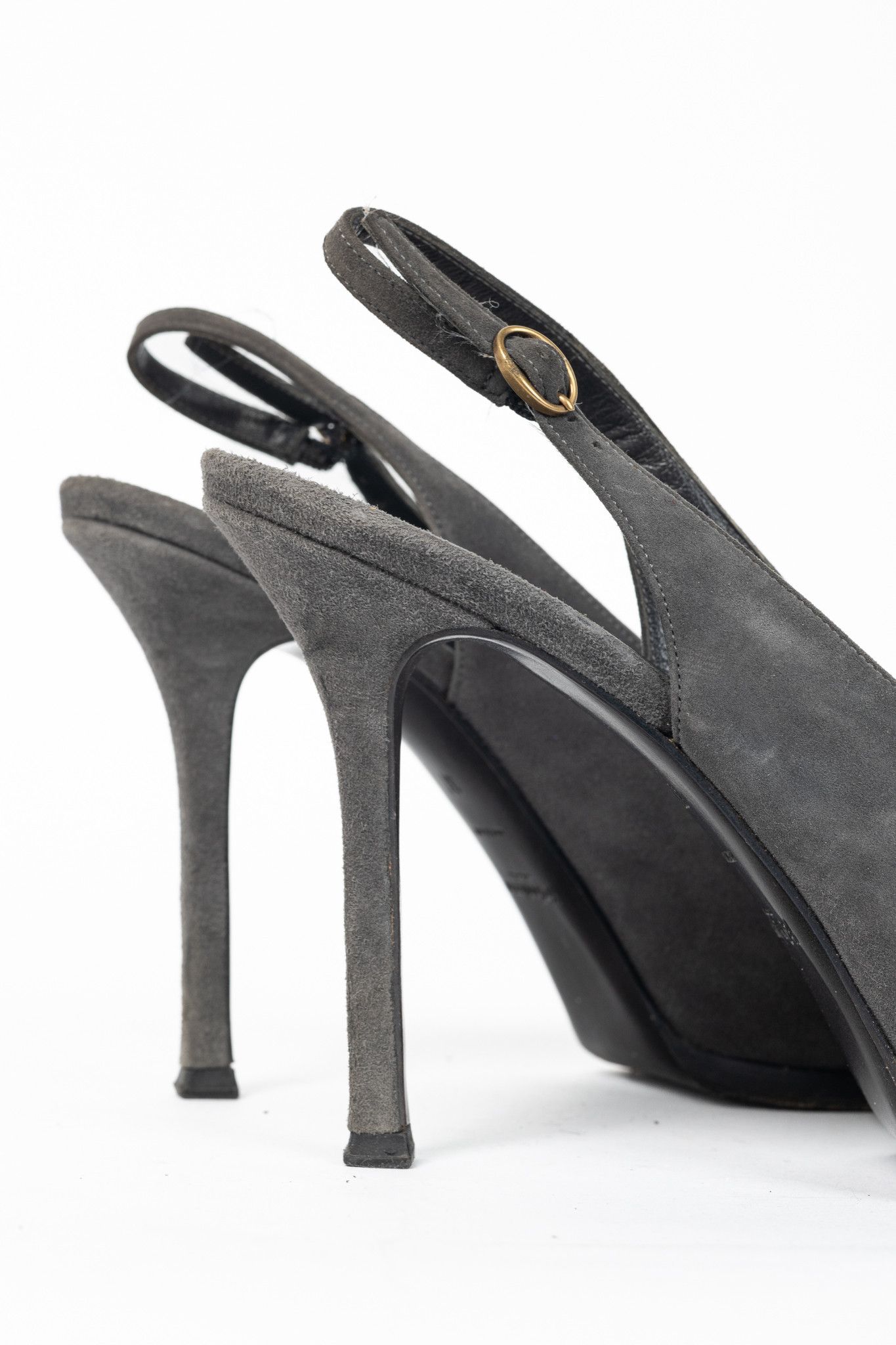 Yves Saint Laurent Yves Saint Laurent Tribtoo Suede Platform Slingback Pumps Size US 6.5 / IT 36.5 - 8 Thumbnail