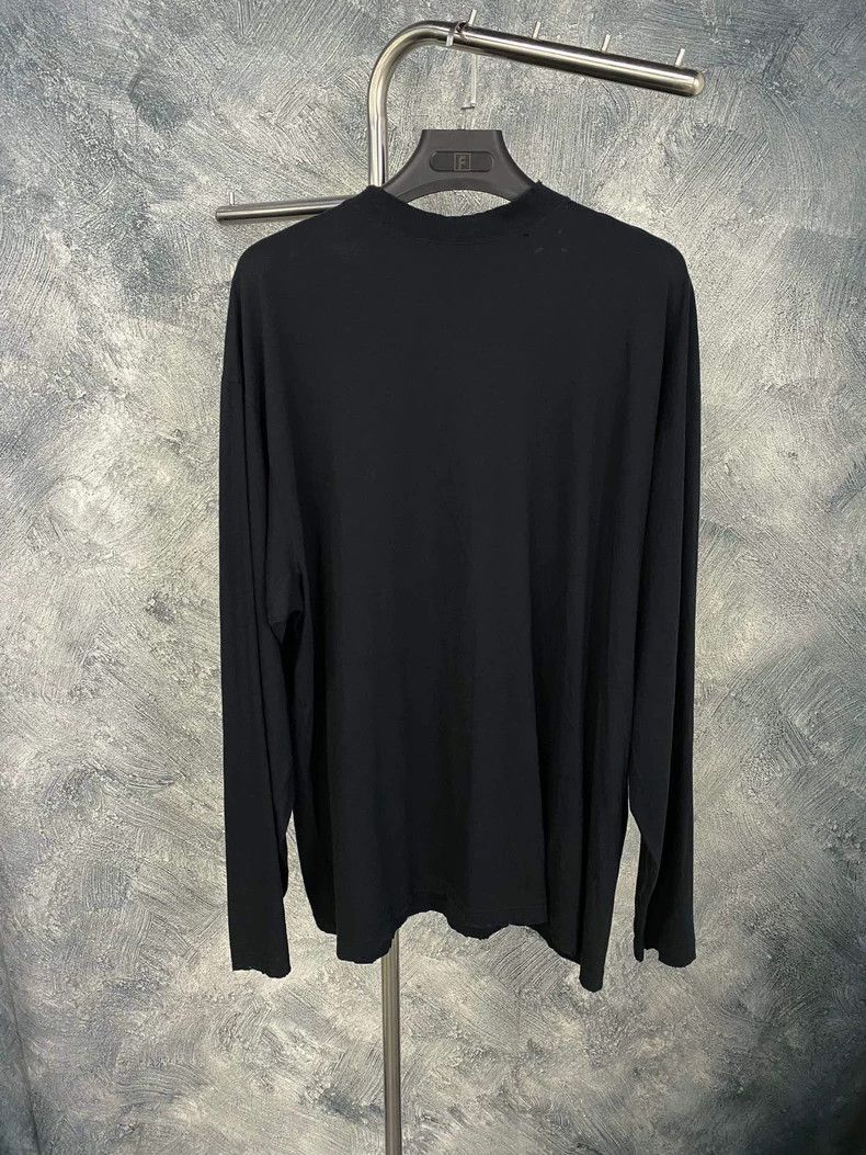 Balenciaga Balenciaga Black logo Neck Round Neck Long Sleeve Sweater Size US L / EU 52-54 / 3 - 1 Thumbnail