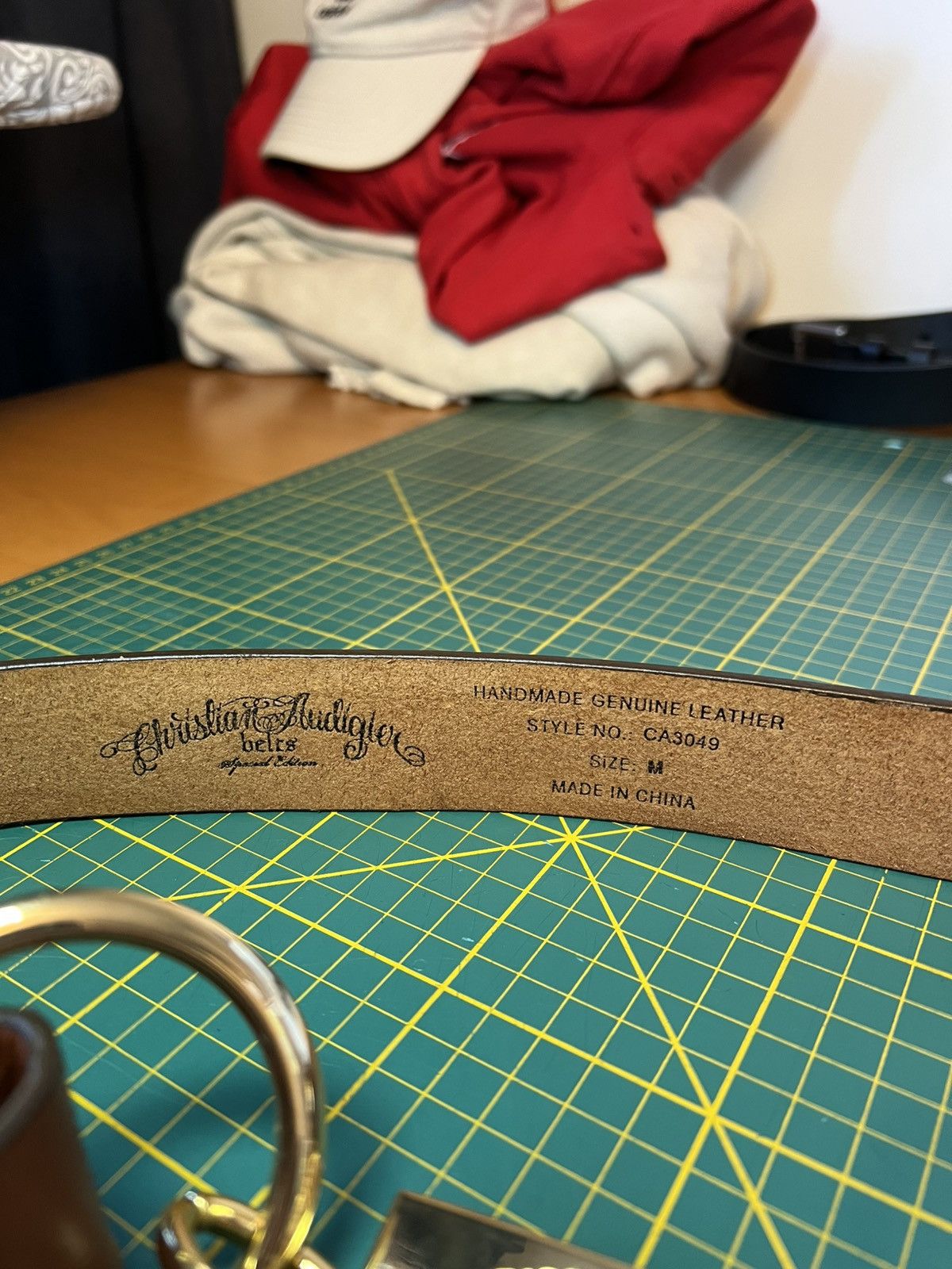 Christian Audigier Vintage Christian Audigier gold crown buckle leather belt Size ONE SIZE - 5 Thumbnail