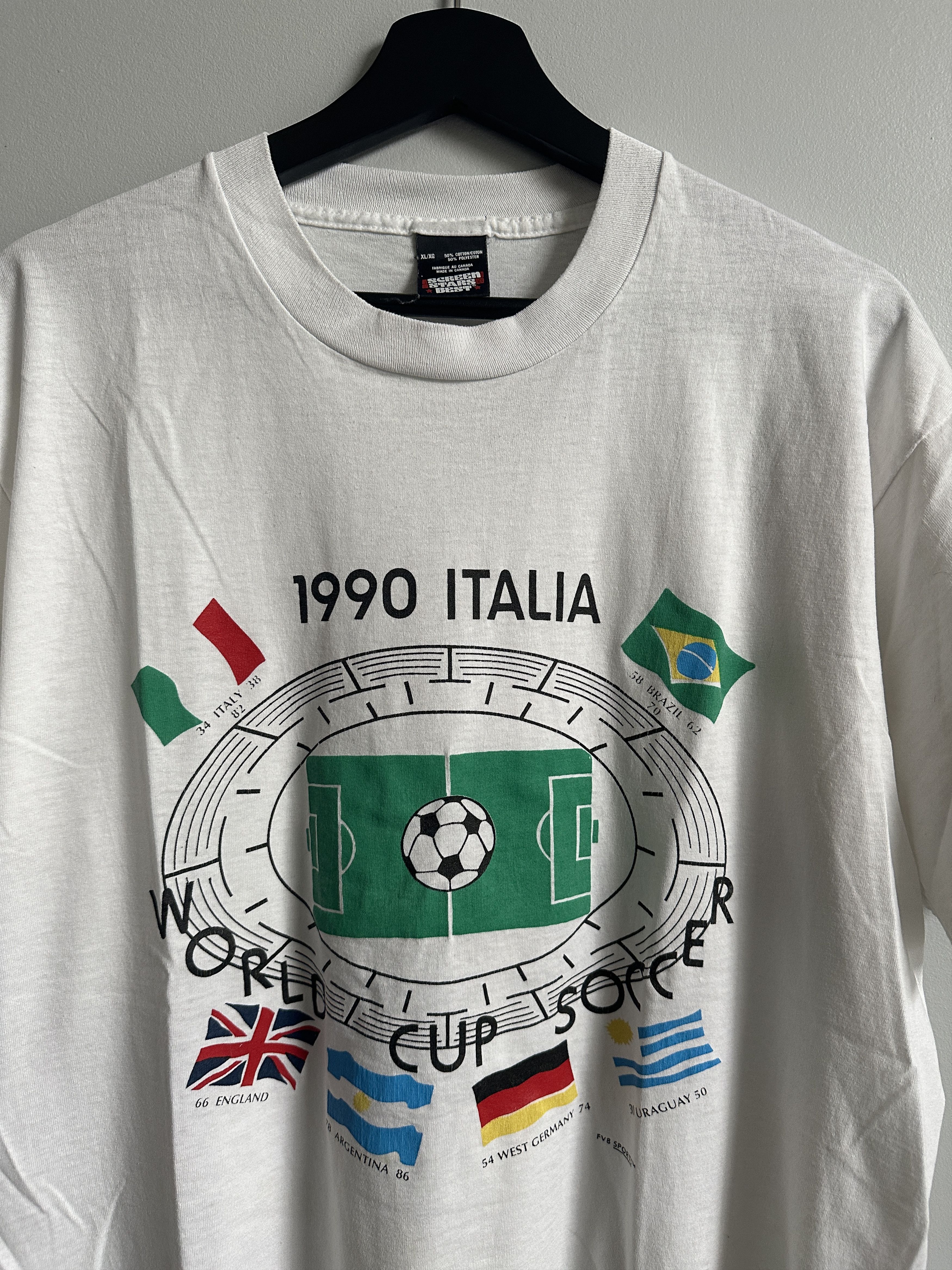 Vintage Vintage 1990 World Cup Single Stitch Tee Size US XL / EU 56 / 4 - 2 Thumbnail
