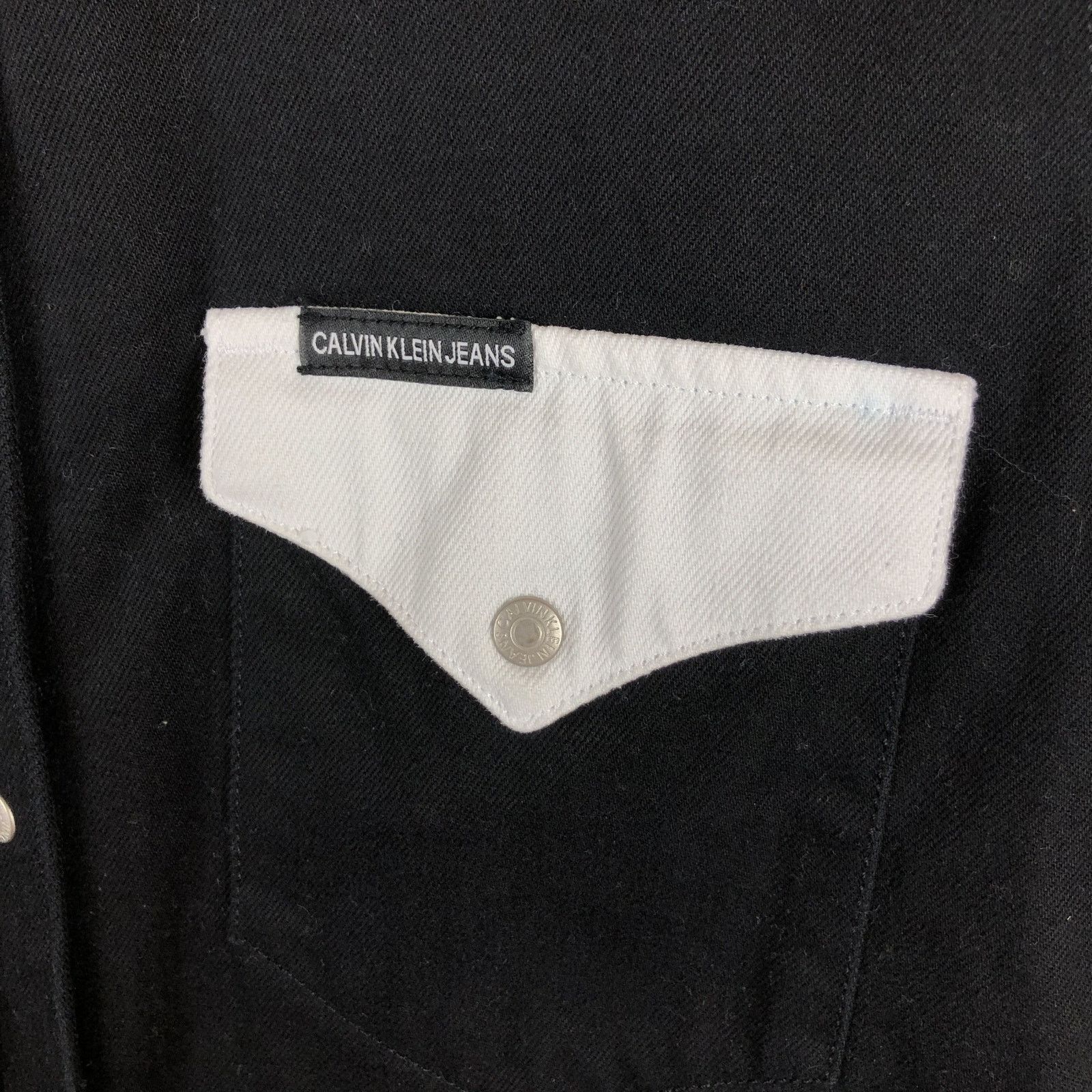 Calvin Klein × Raf Simons Raf Simons Era Calvin Klein Jeans Denim Shirt Black/White Size US M / EU 48-50 / 2 - 5 Thumbnail
