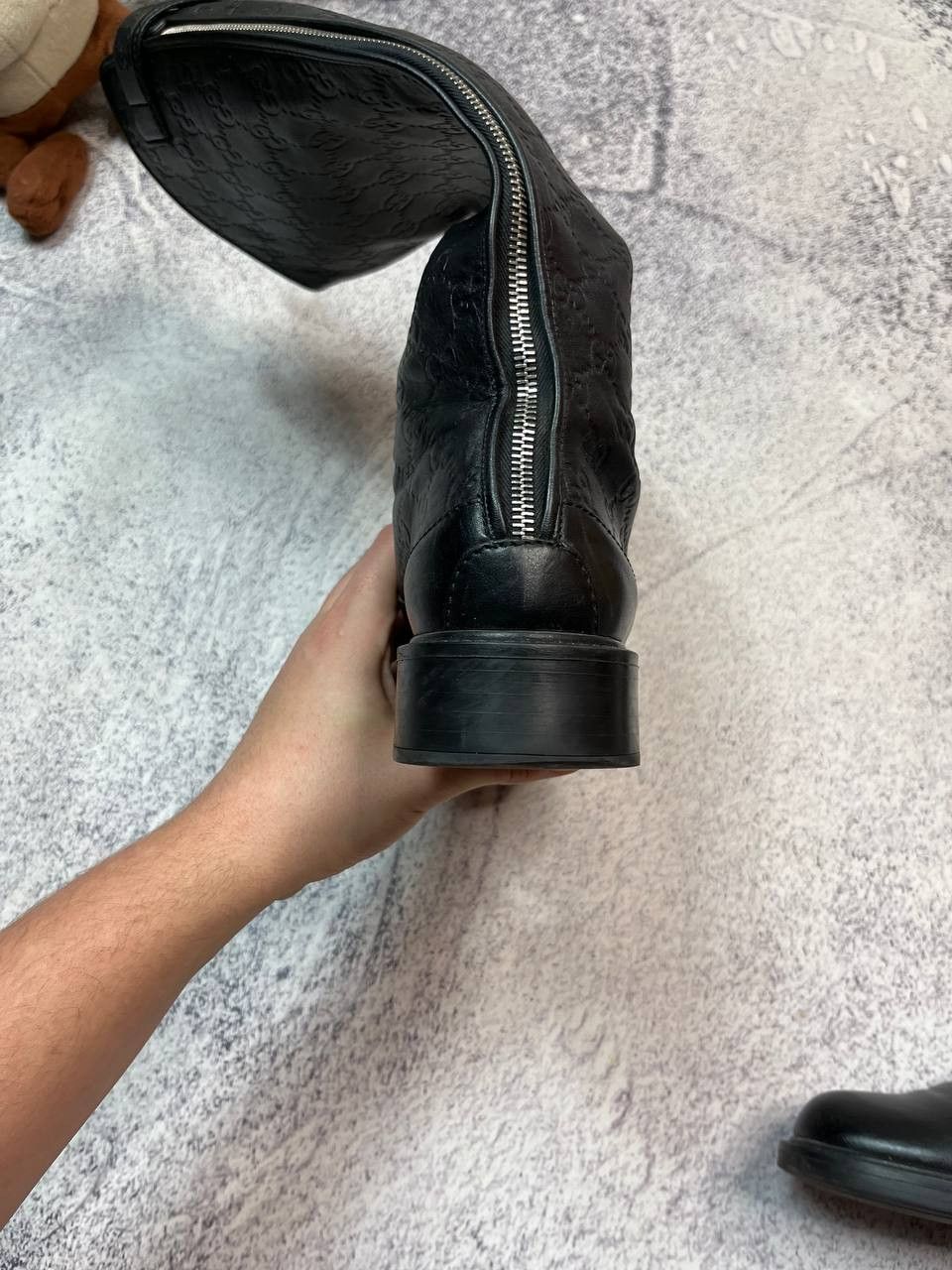 Gucci Gucci Maud Nero Guccissima Leather Knee-High Riding Boots Size US 8 / IT 38 - 22 Thumbnail