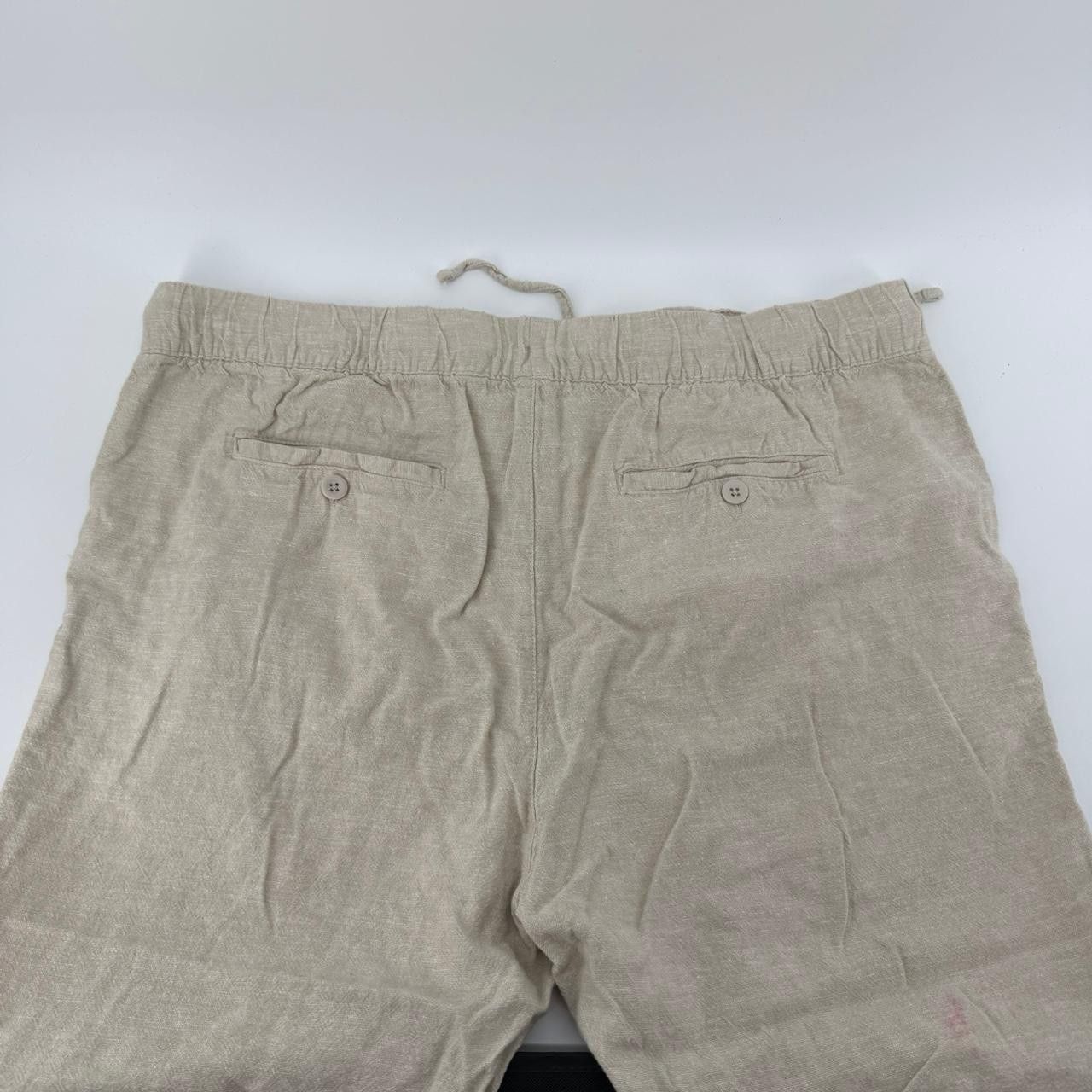 Saks Fifth Avenue Saks Fifth Avenue Tan White Linen Pants Cuffed Hem Size XL Size 38" / US 16 / IT 52 - 7 Thumbnail