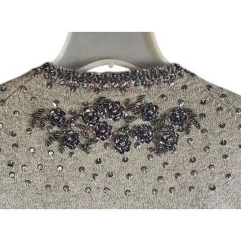 Vintage Vivien Forest Vintage Rabbit Wool Cardigan Sweater Floral Be Size S / US 4 / IT 40 - 4 Thumbnail