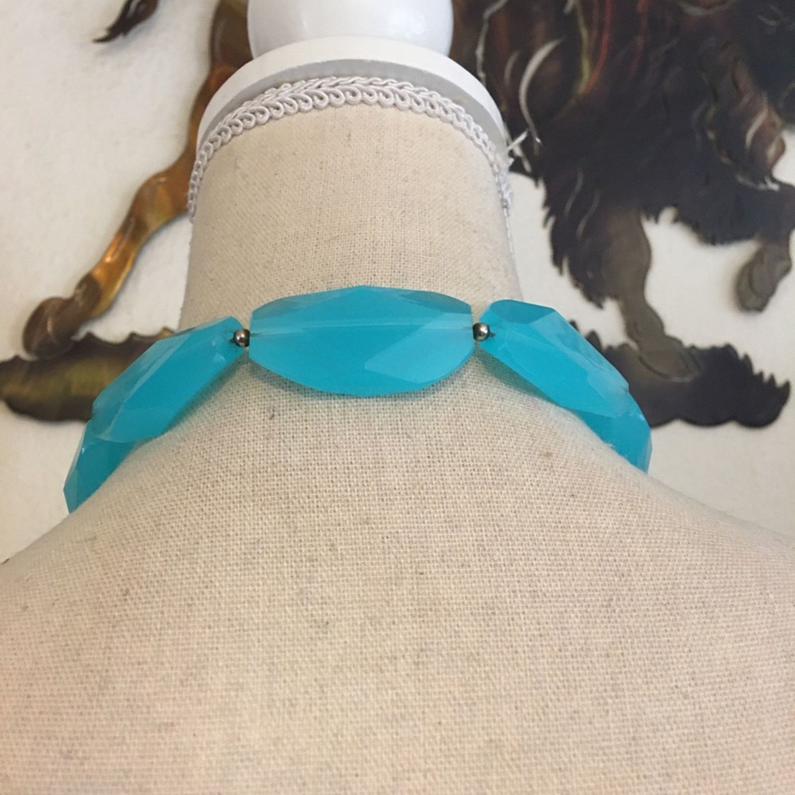 Jewelry Large chunky blue faceted bead necklace Size ONE SIZE - 5 Thumbnail