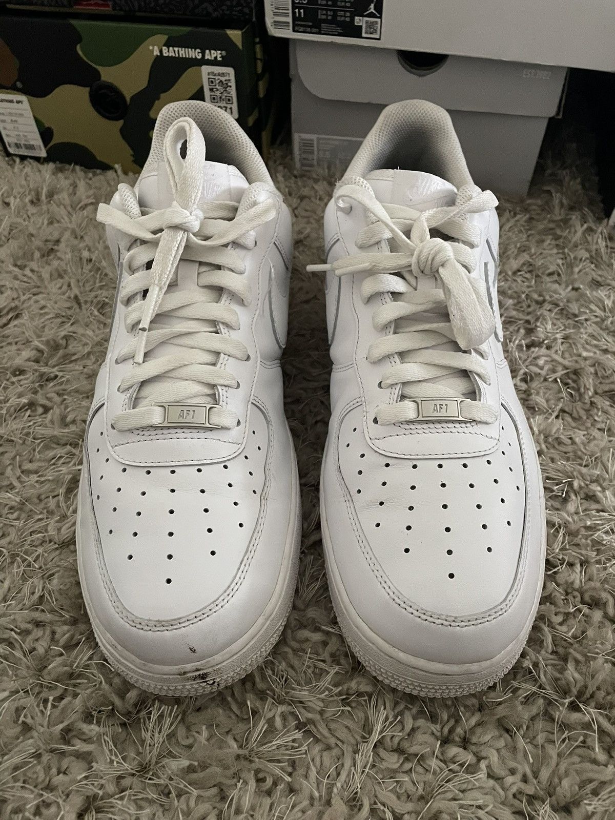 Nike Nike Air Force 1 Triple White Size US 12 / EU 45 - 4 Thumbnail