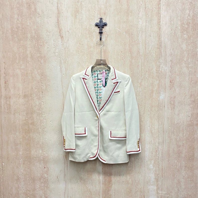Gucci Gucci Beige gold-button striped suit jacket 2505-Nextarrow Size S / US 4 / IT 40 - 1 Thumbnail