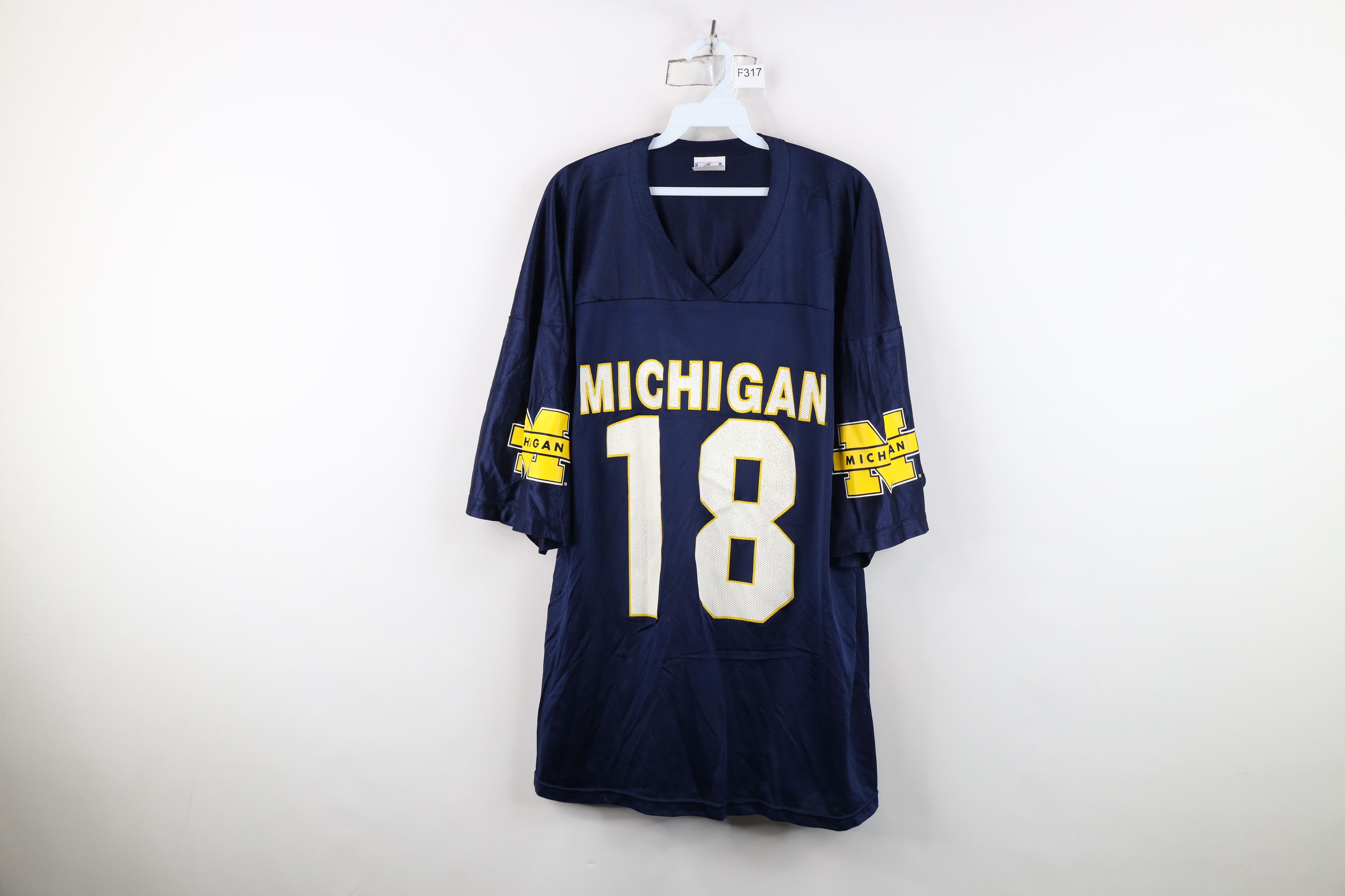 Vintage Vintage 90s University of Michigan Football Jersey Blue USA Size US XXL / EU 58 / 5 - 1 Thumbnail