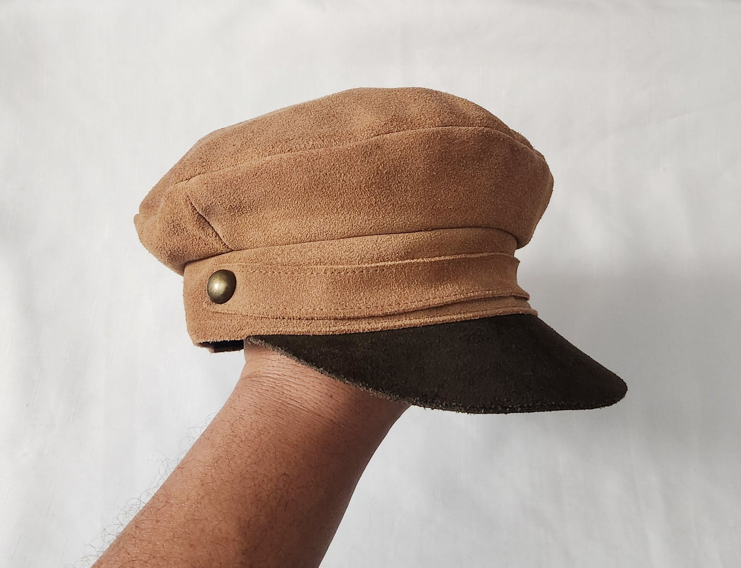 Designer × Lack of Color Lack Of Color Lola Brown 100% Leather Suede Newsboy Small Size ONE SIZE - 1 Thumbnail