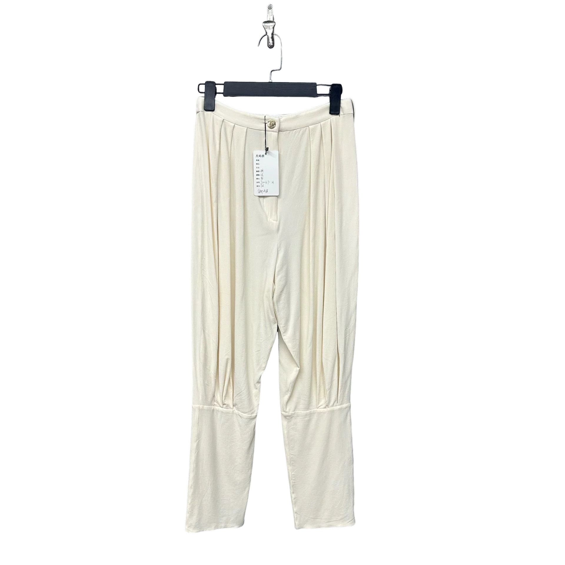 Chanel Chanel 22C Beige Silk Pants FR 36 Size 26" / US 2 / IT 38 - 1 Thumbnail