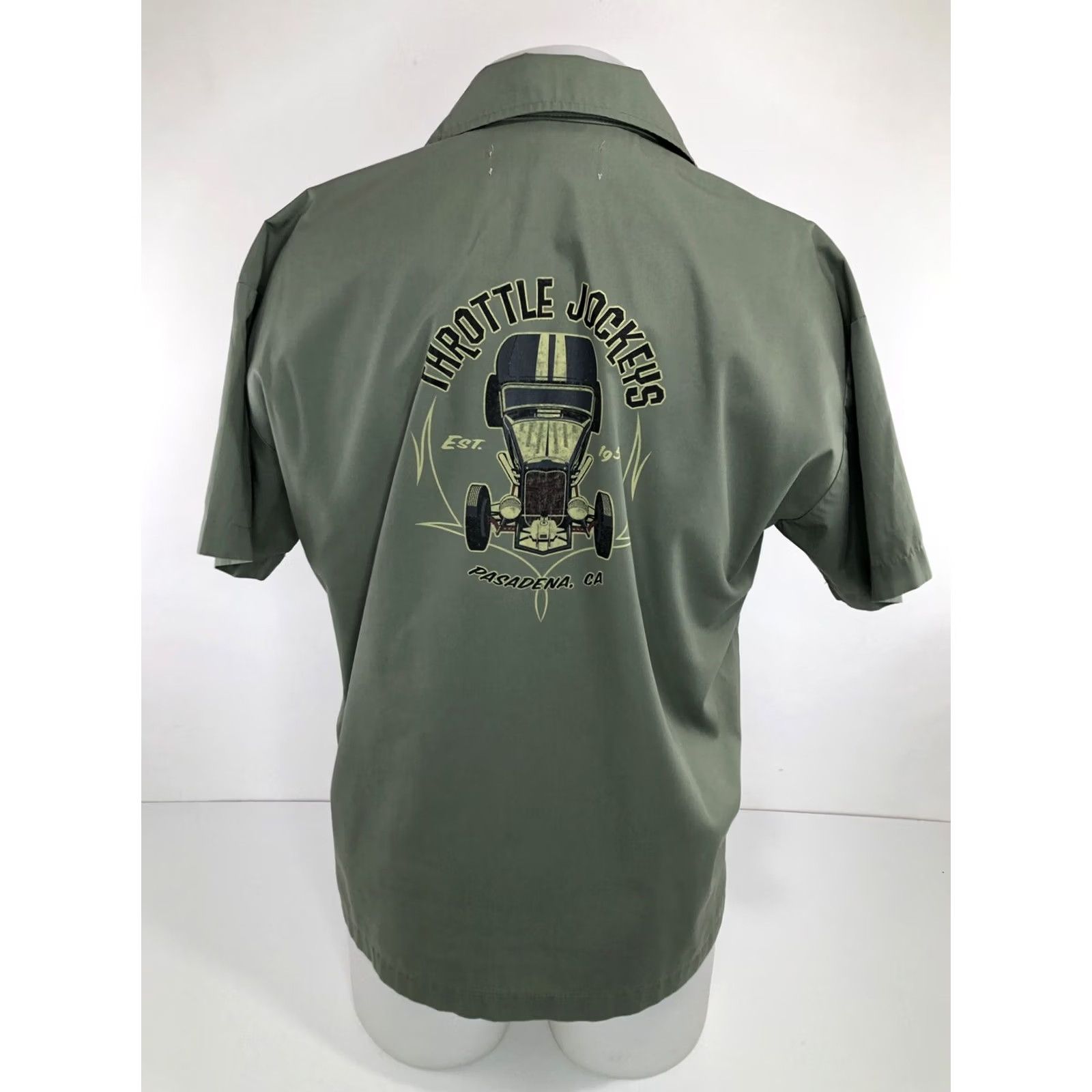 Jockey BC Ethic THROTTLE JOCKEYS Shirt Mens Md Green Cars Pearl Snap Button-Up Short Sleeve Casual Size US M / EU 48-50 / 2 - 2 Thumbnail