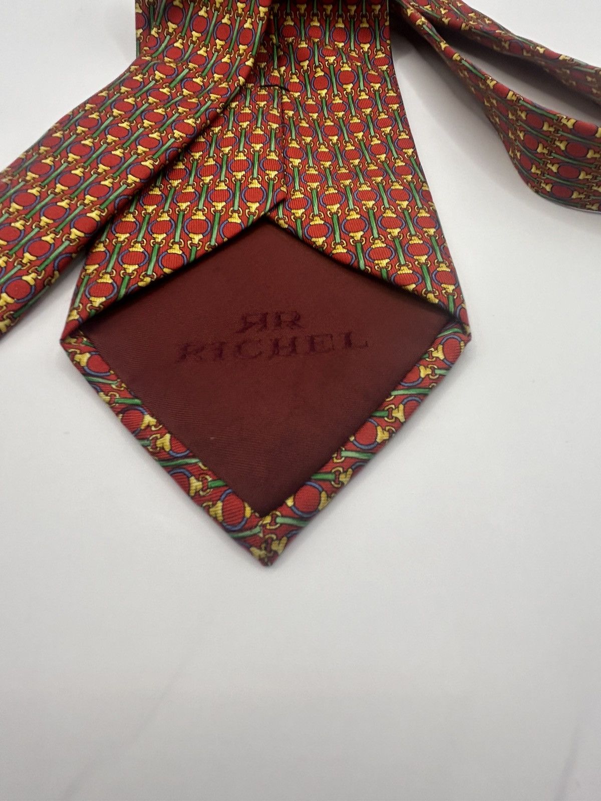 Designer × Vintage Richel Red And Yellow Patterned Tie Size ONE SIZE - 3 Thumbnail