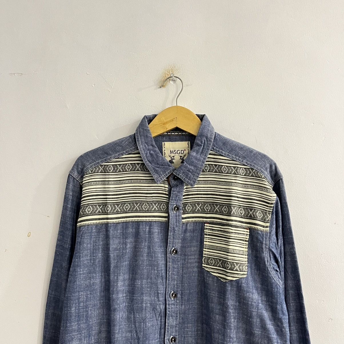 Japanese Brand Msgd+ Etnic Pattern Shirt Size US M / EU 48-50 / 2 - 2 Thumbnail