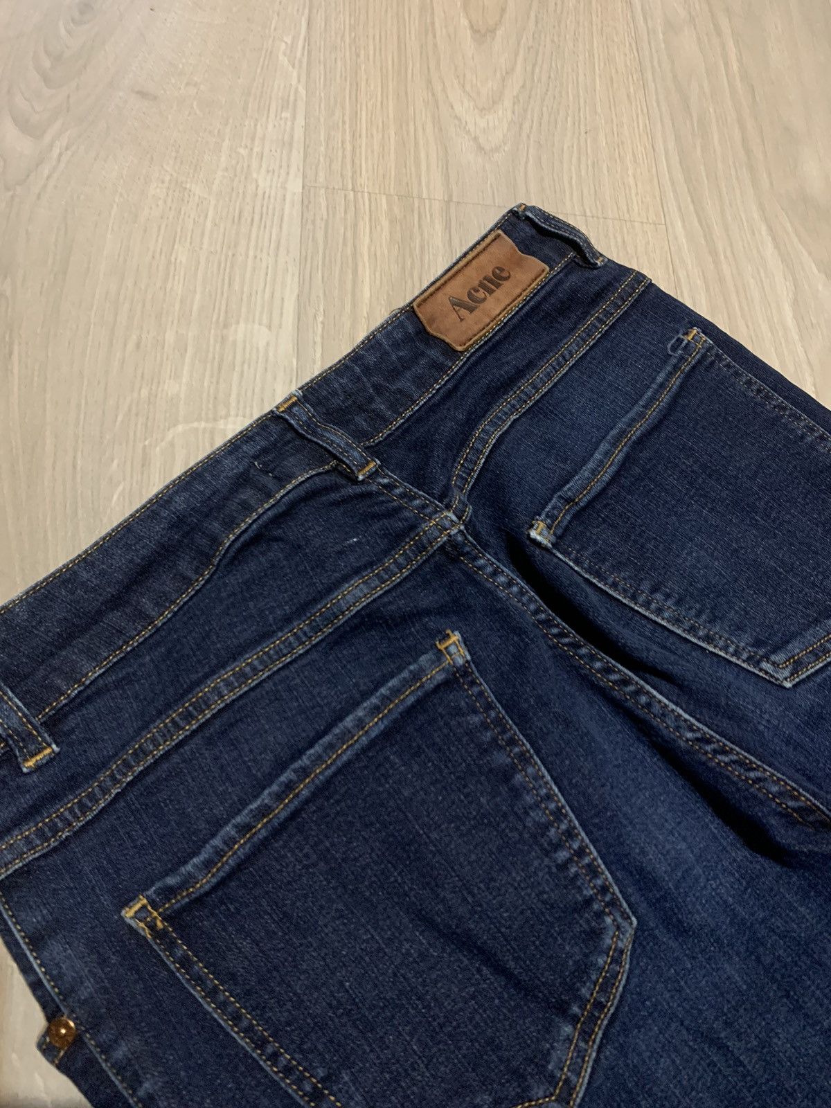 Acne Studios × Jean Acne Needle Soft Raw Jeans Pants Denim Faded Dark Wash 31/34 Size 31" - 12 Thumbnail