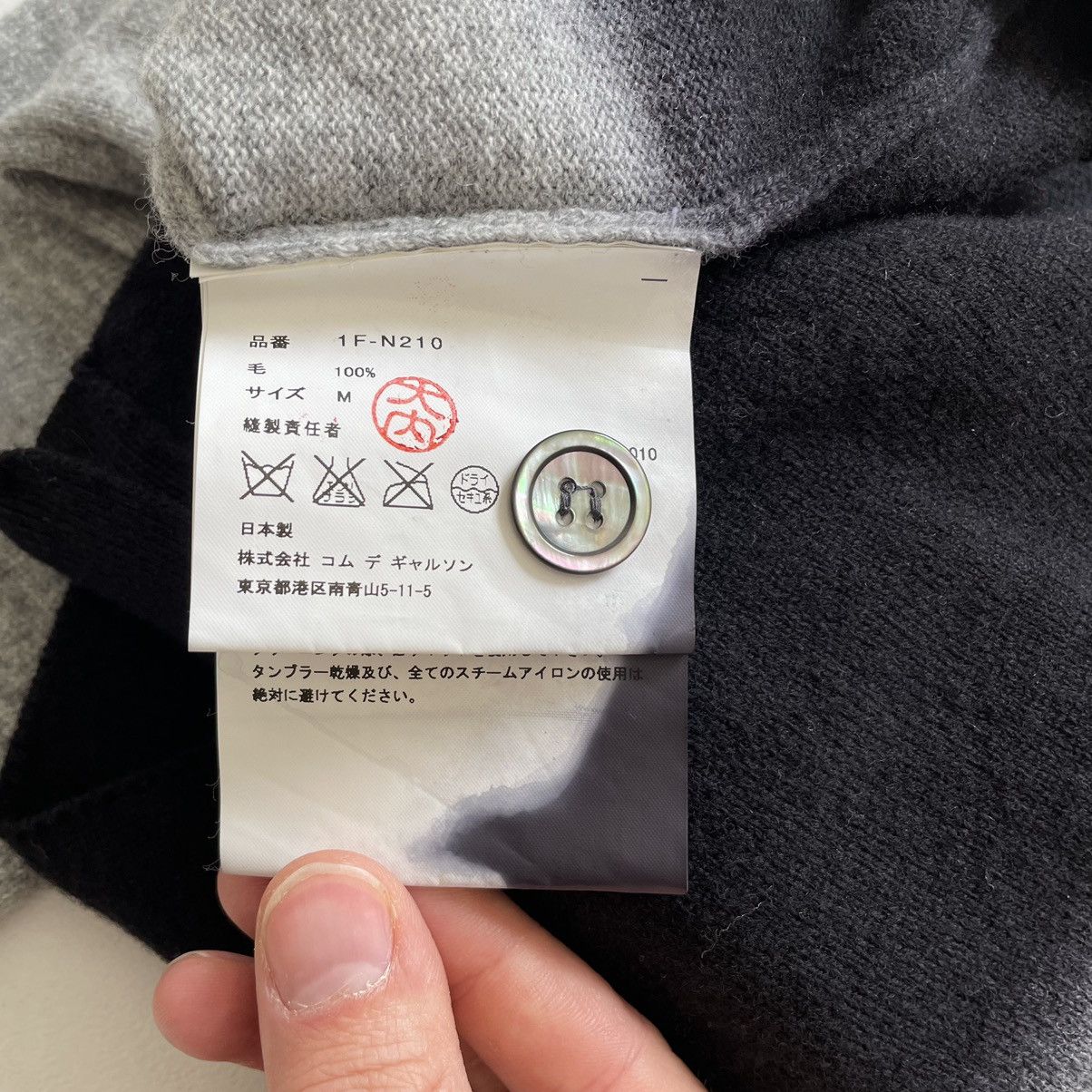 Comme des Garcons Gray / Black Dip Dyed Hem Cardigan Size US M / EU 48-50 / 2 - 9 Thumbnail