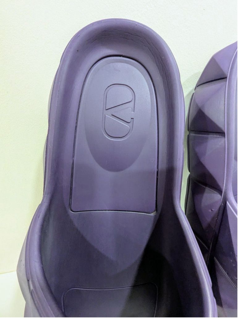 Valentino Valentino Purple Rockstud Rubber Slides Sandals Size US 13 / EU 46 - 7 Thumbnail