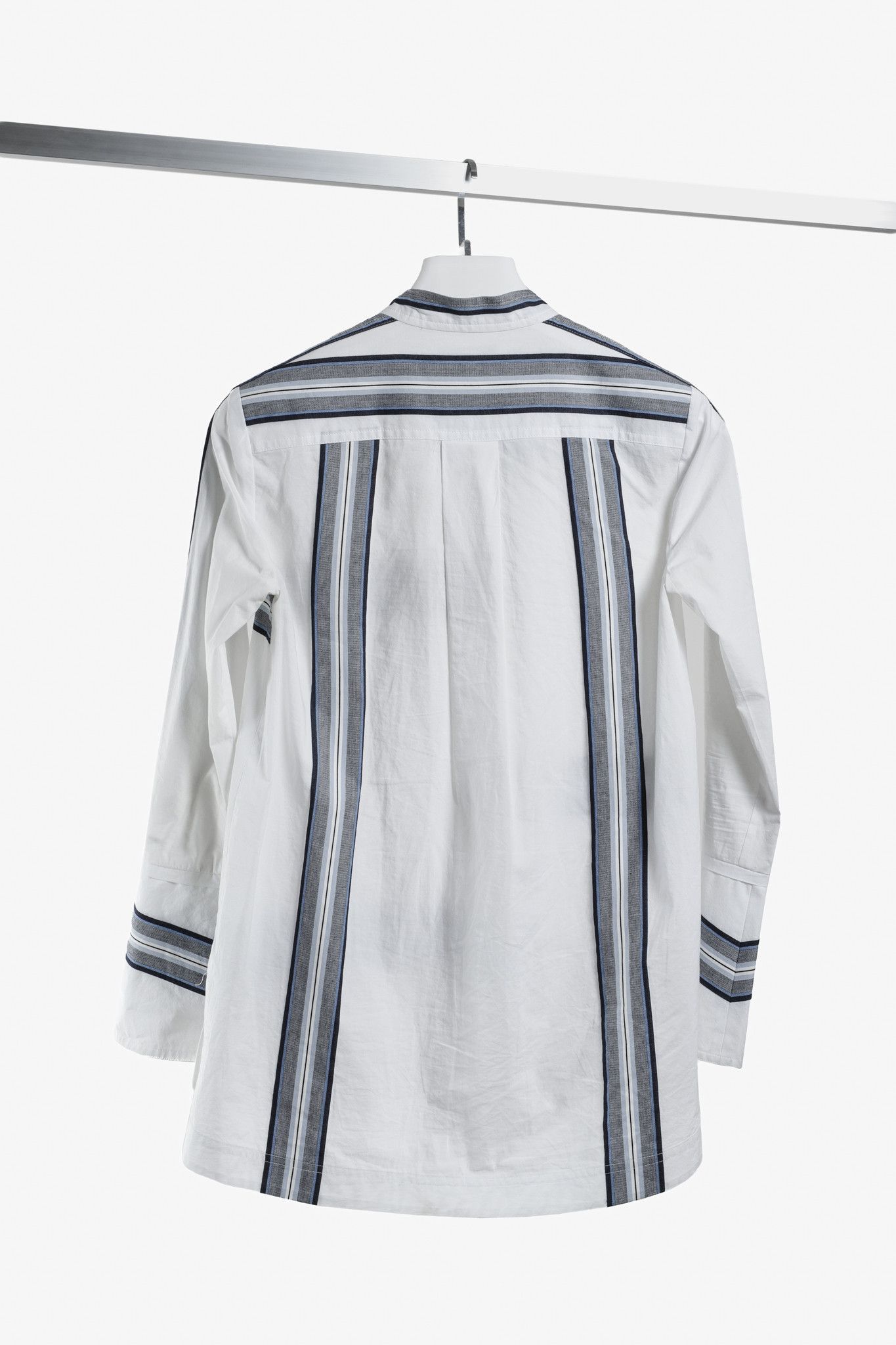 Derek Lam 10 Crosby Derek Lam White Cotton Button Down w/ Blue Striped P Size S / US 4 / IT 40 - 2 Thumbnail