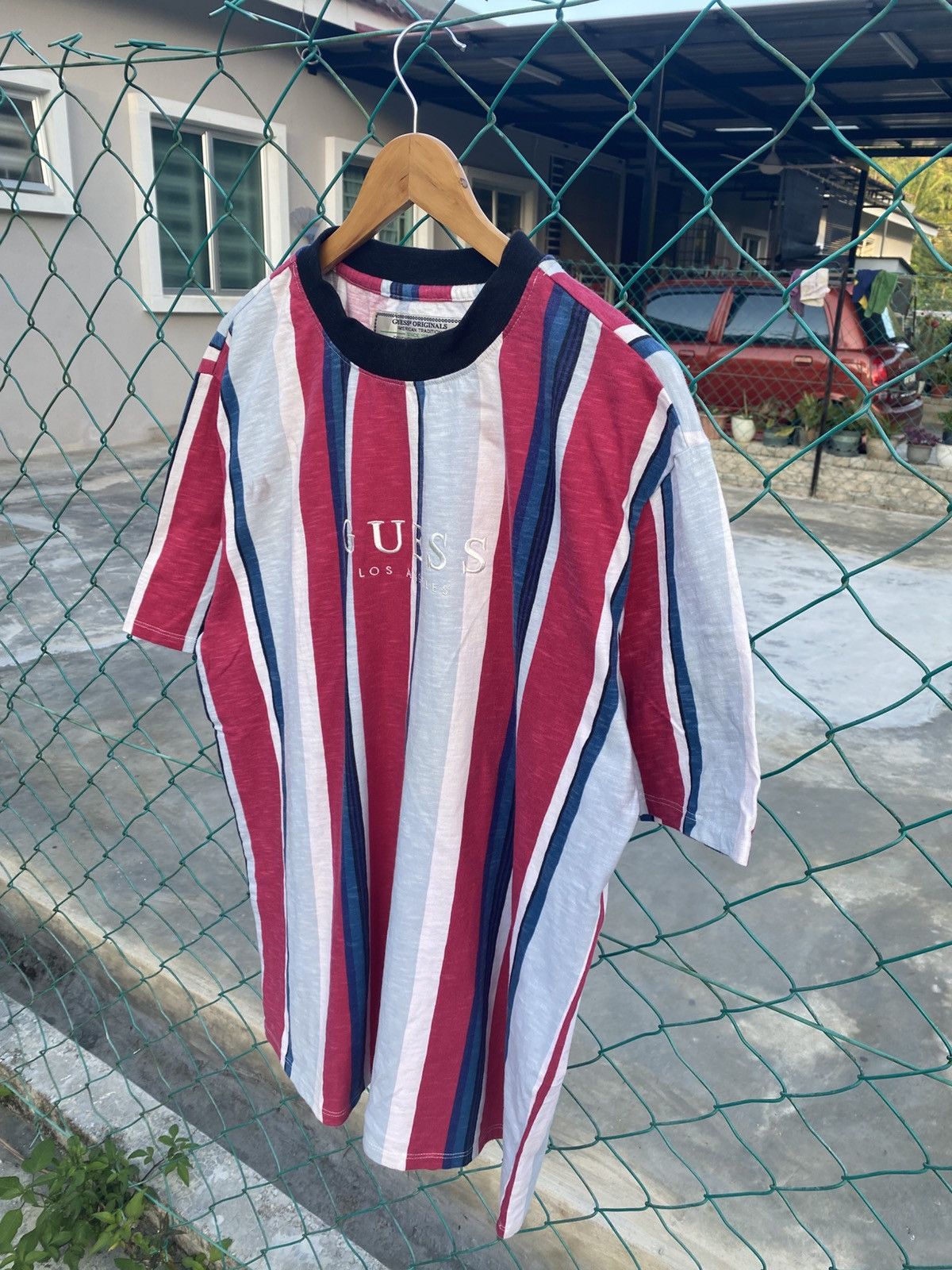 A$AP Rocky × Guess GUESS los angeles woven spellout striped tees Size US L / EU 52-54 / 3 - 4 Thumbnail