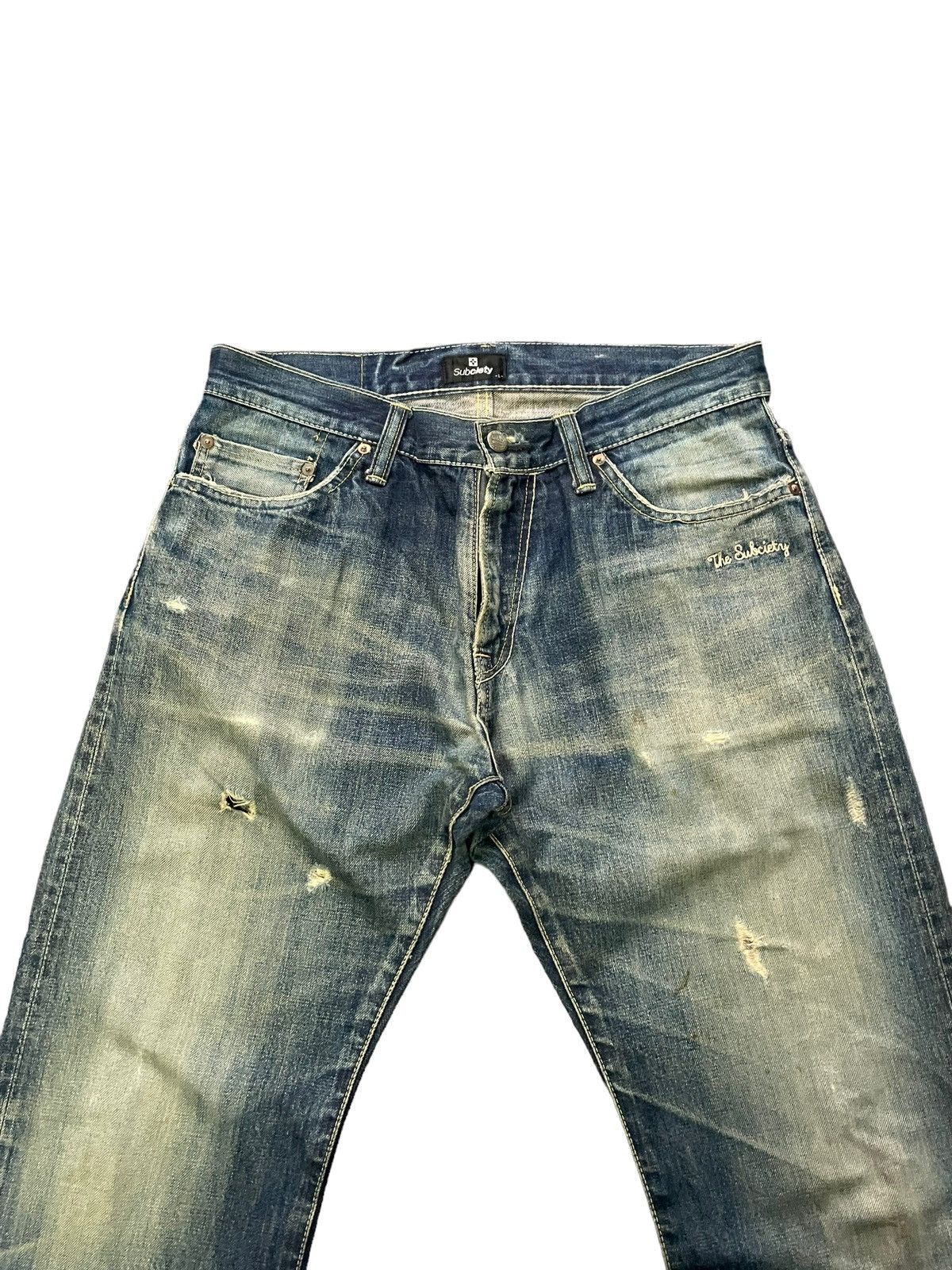 Japanese Brand Subciety Selvedge Distresed Denim Size US 34 / EU 50 - 4 Thumbnail