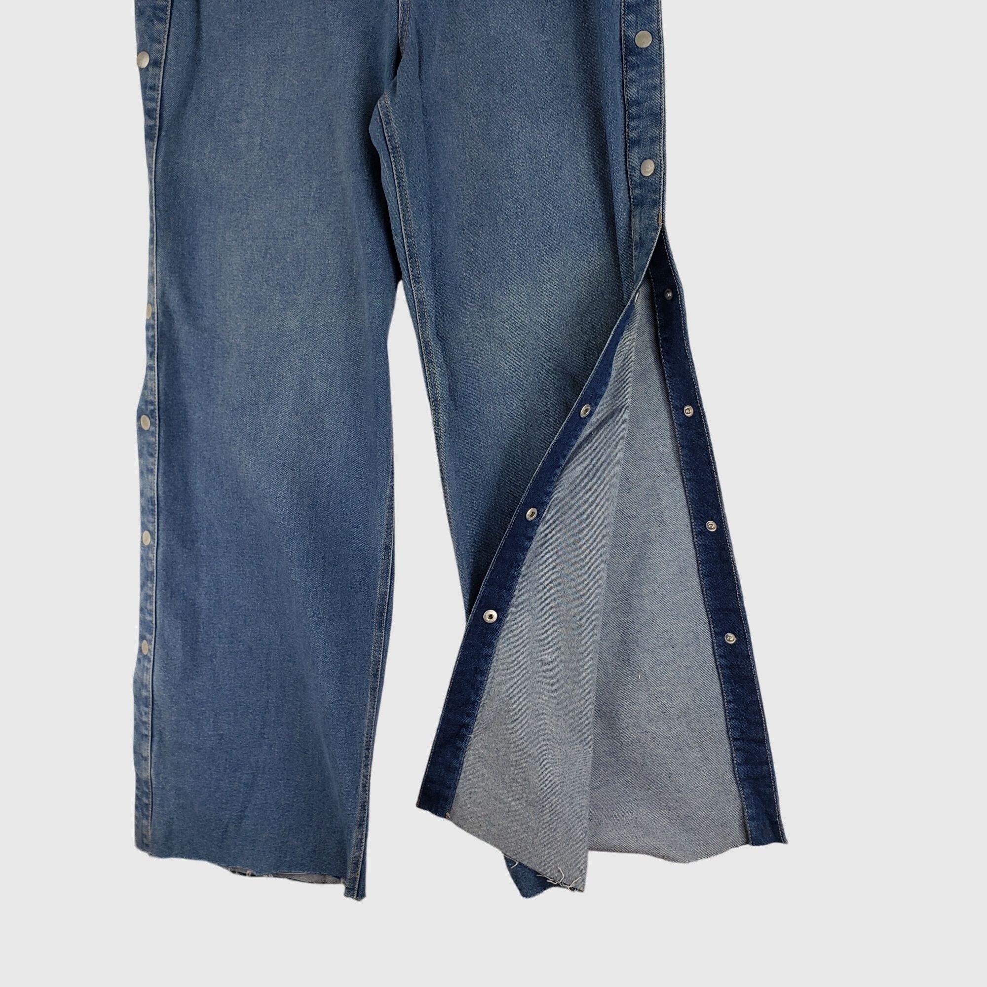 Other Rachel Roy High-Rise Wide-Leg Denim Jeans With Snap Button Size 24" / US 00 / IT 34 - 5 Thumbnail