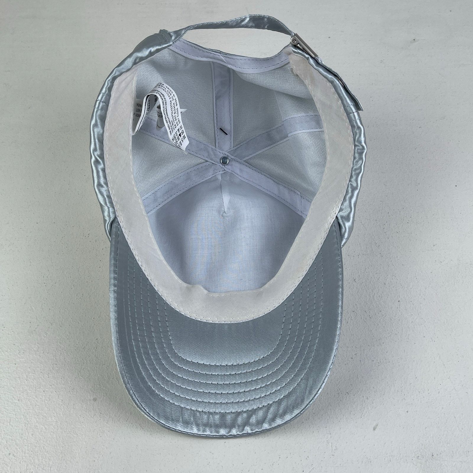 Forever 21 Shiny Silver Satin Baseball Cap Dad Hat Y2K Futuristic Cyber Size ONE SIZE - 16 Thumbnail